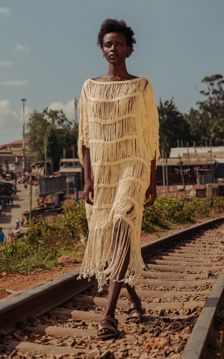 Crocheted Cotton Midi Dress