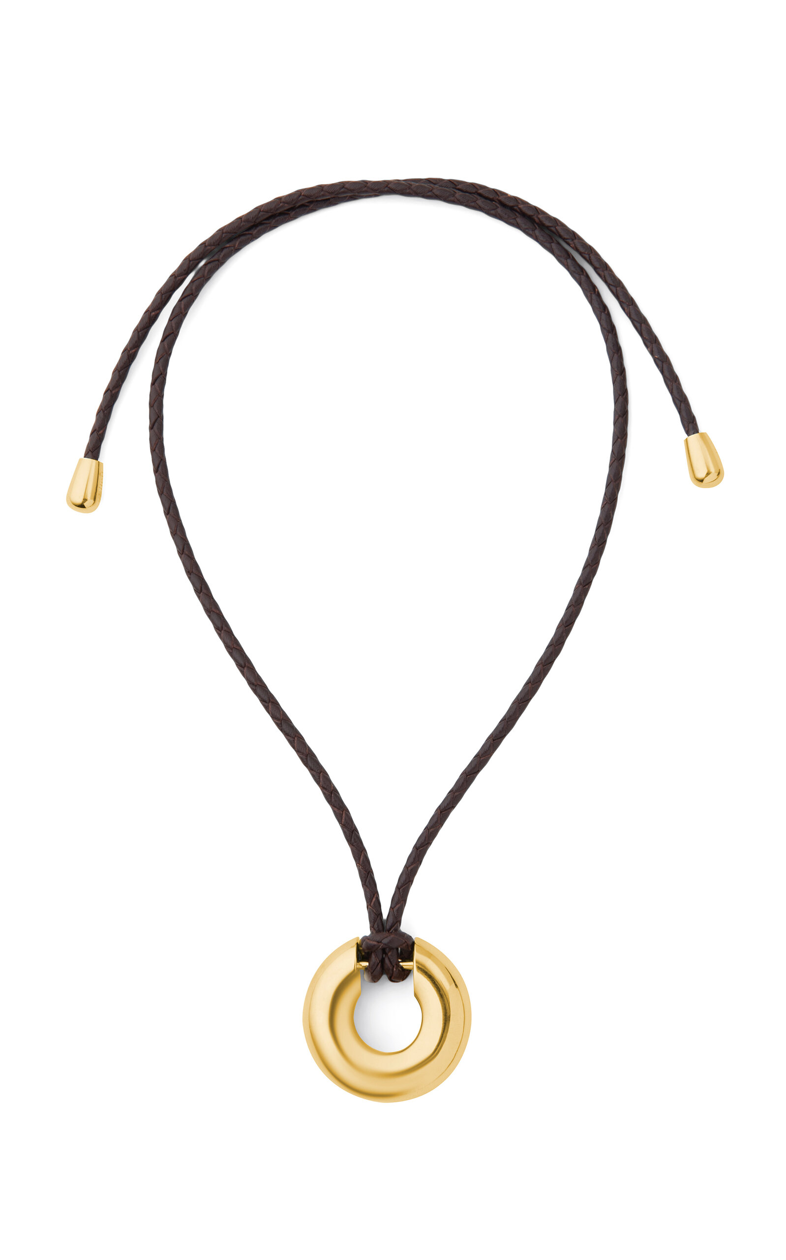 éliou Charlie 14K Gold-Plated Leather Necklace