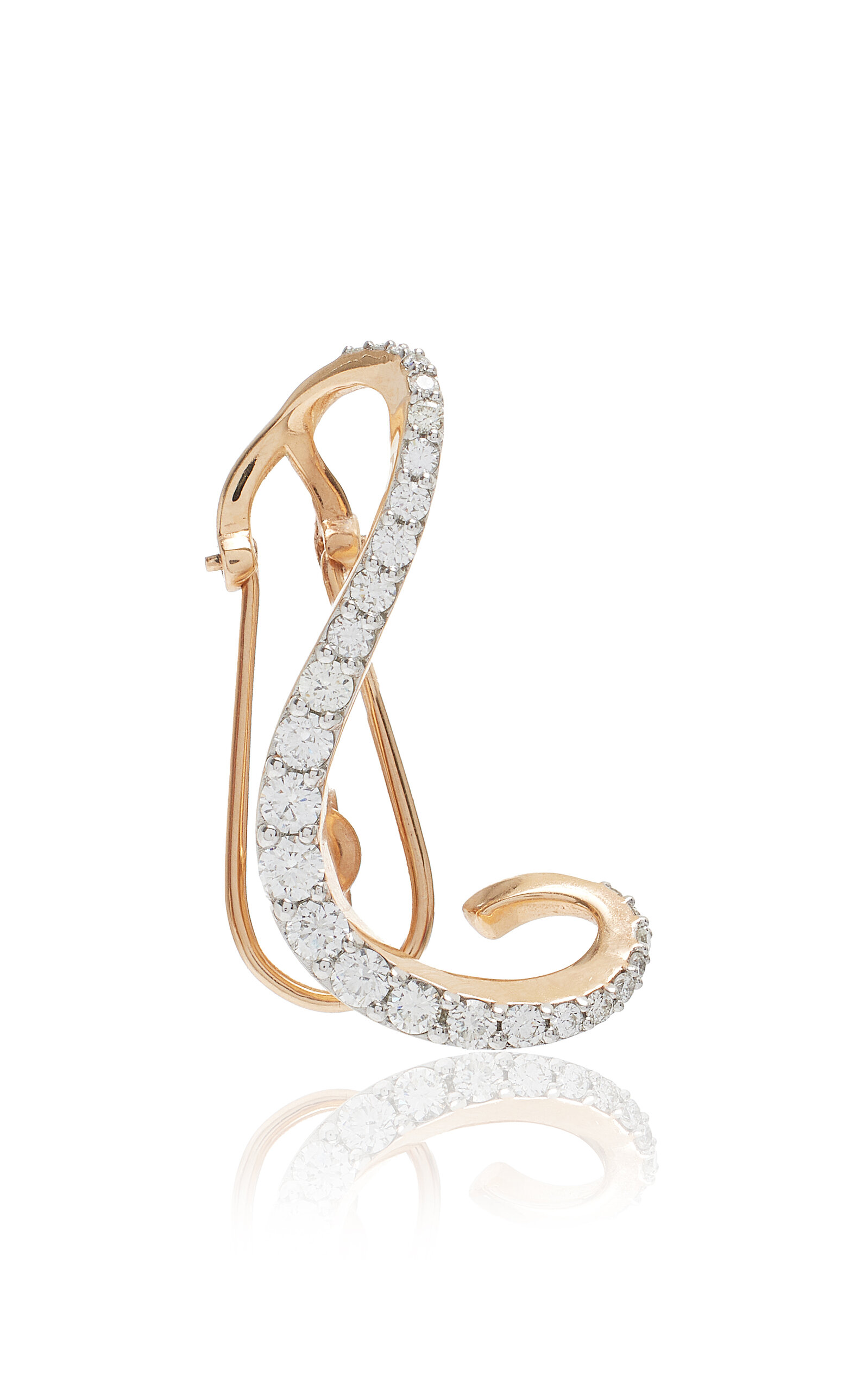 18K Rose Gold and Diamond Aura Single Earring-Left Side