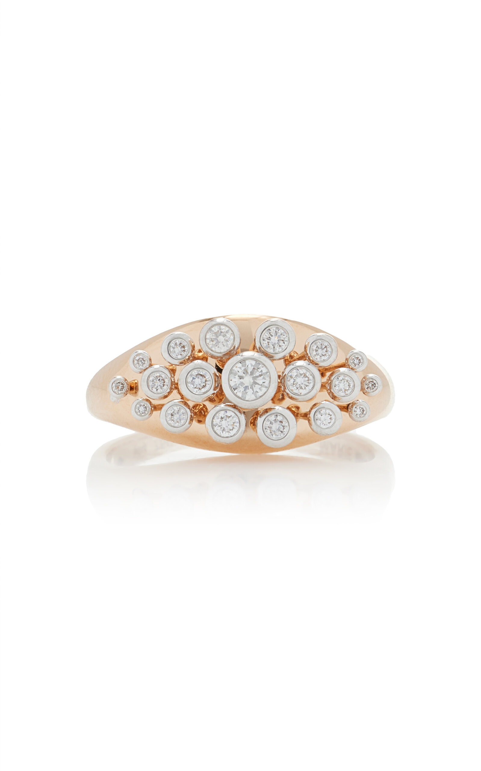 18K Rose Gold and Diamond Queen Wave Ring