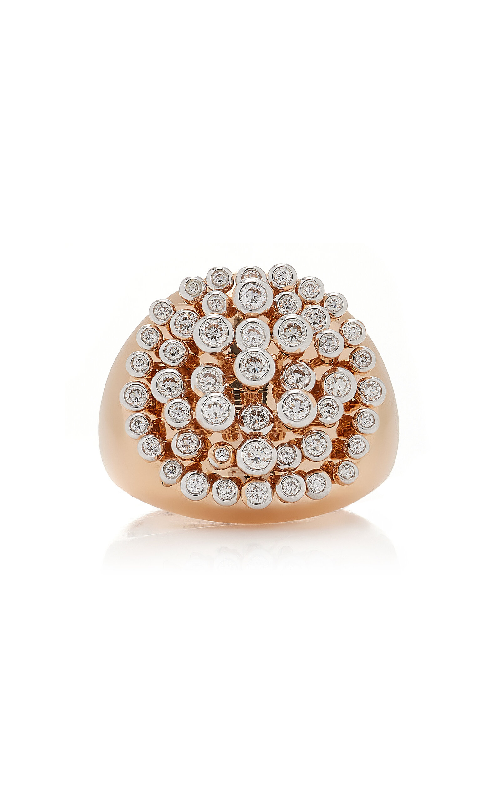 18K Rose Gold and Diamond King Wave Ring