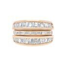 18K Rose Gold and Diamond Starlight U Ring 1 & Starlight Flat 1 Ring