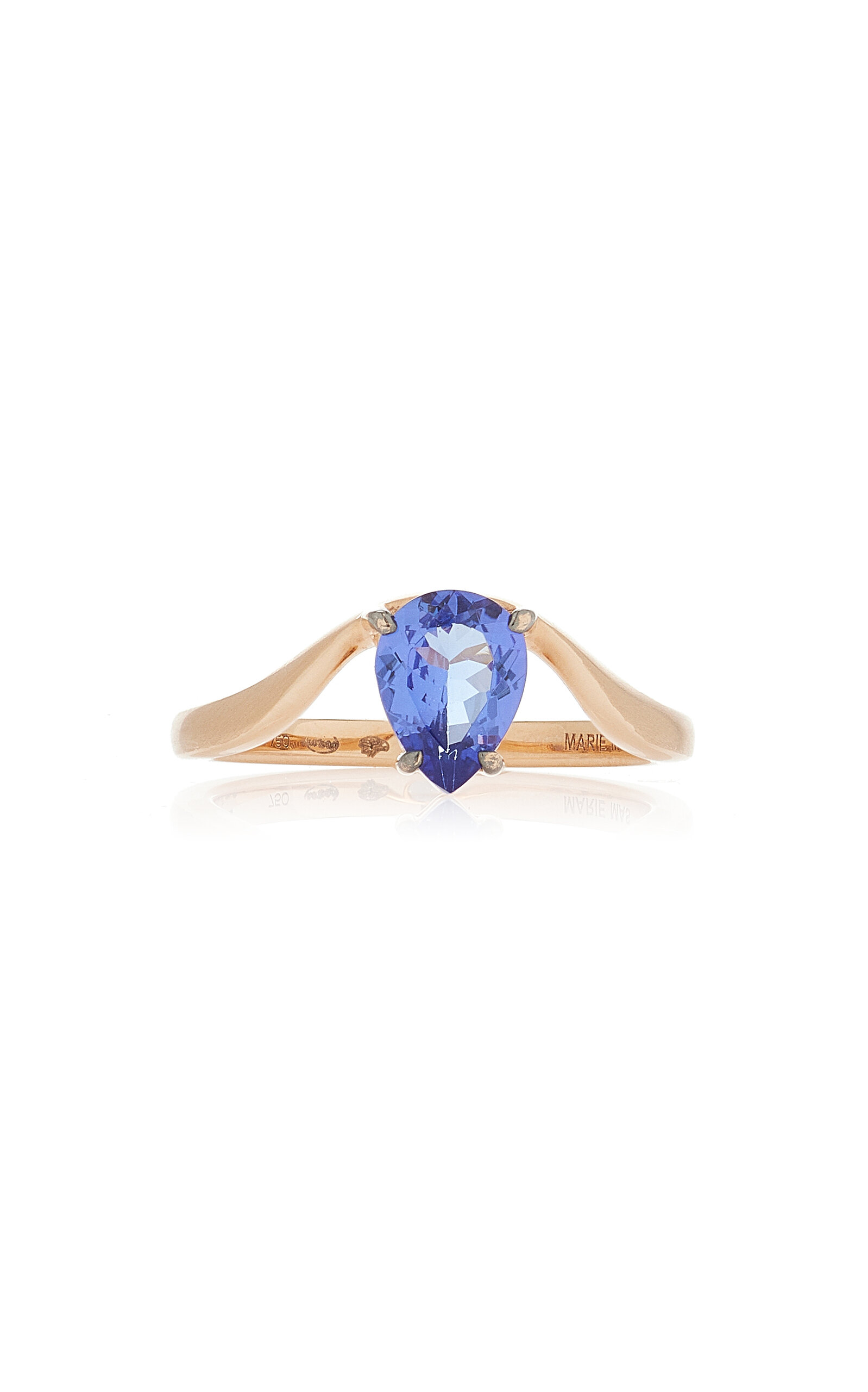 18K Rose Gold and Tanzanite Halo Ring