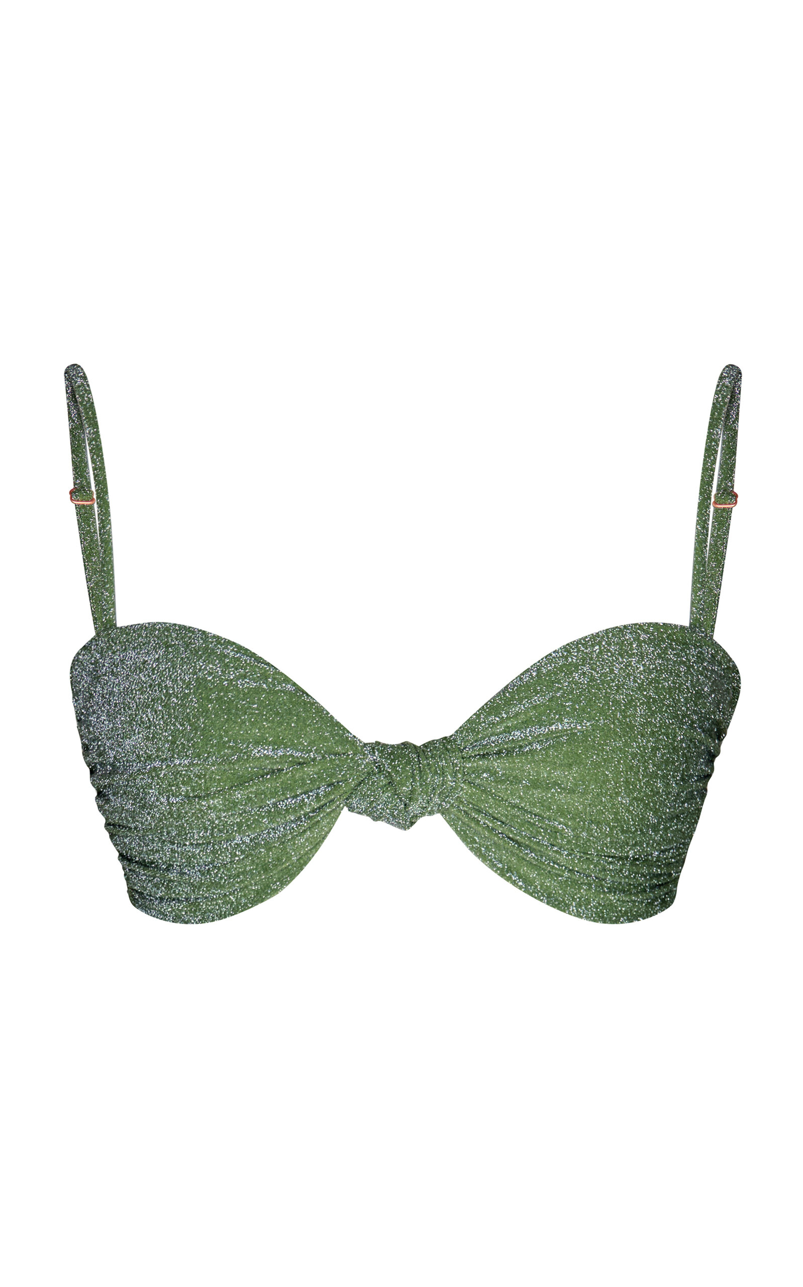 Heliconia Metallic Knotted Bikini Top