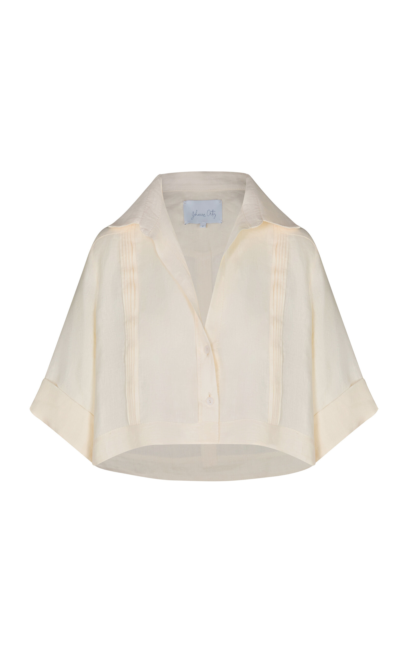 Cloud Forest Cropped Organic Linen Shirt