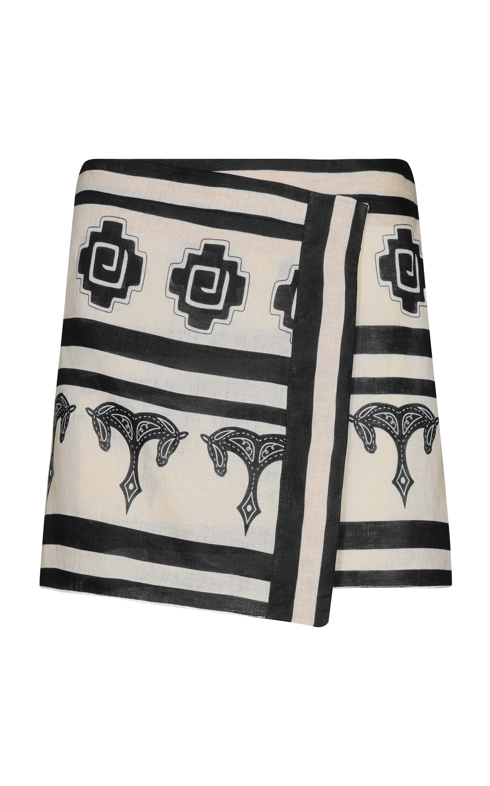 Roots Linen Wrap Mini Skirt