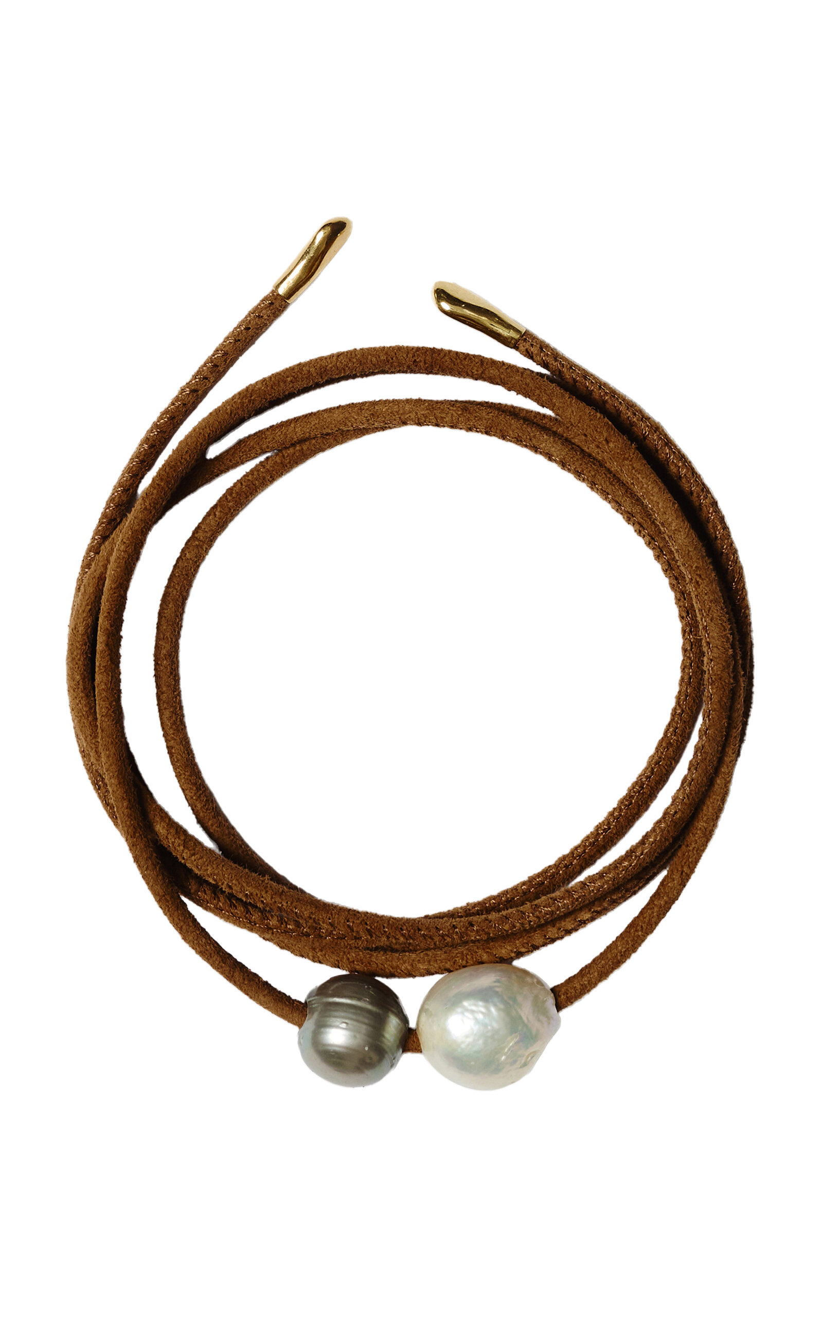 Vanya Leather Pearl Wrap Bracelet