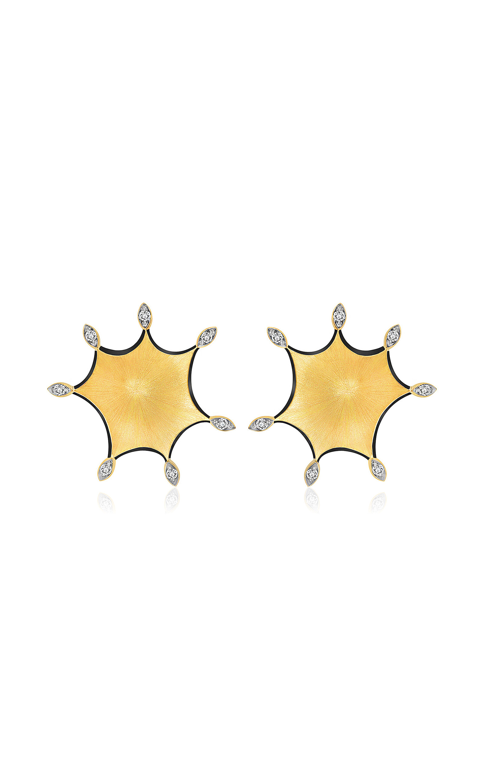 18k Yellow Gold Venetian Stud Earrings