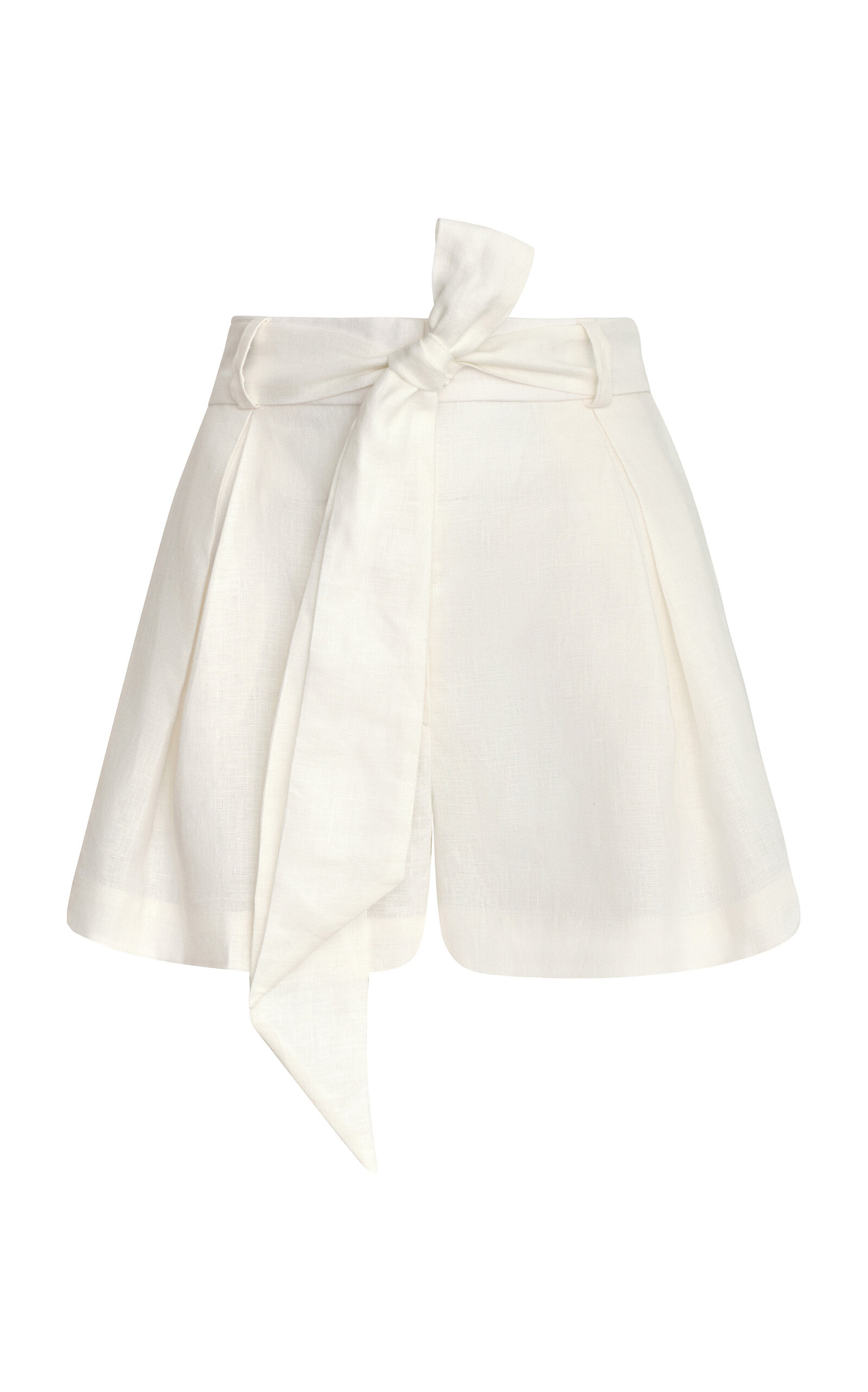 Encantamiento Natural Belted Linen Shorts