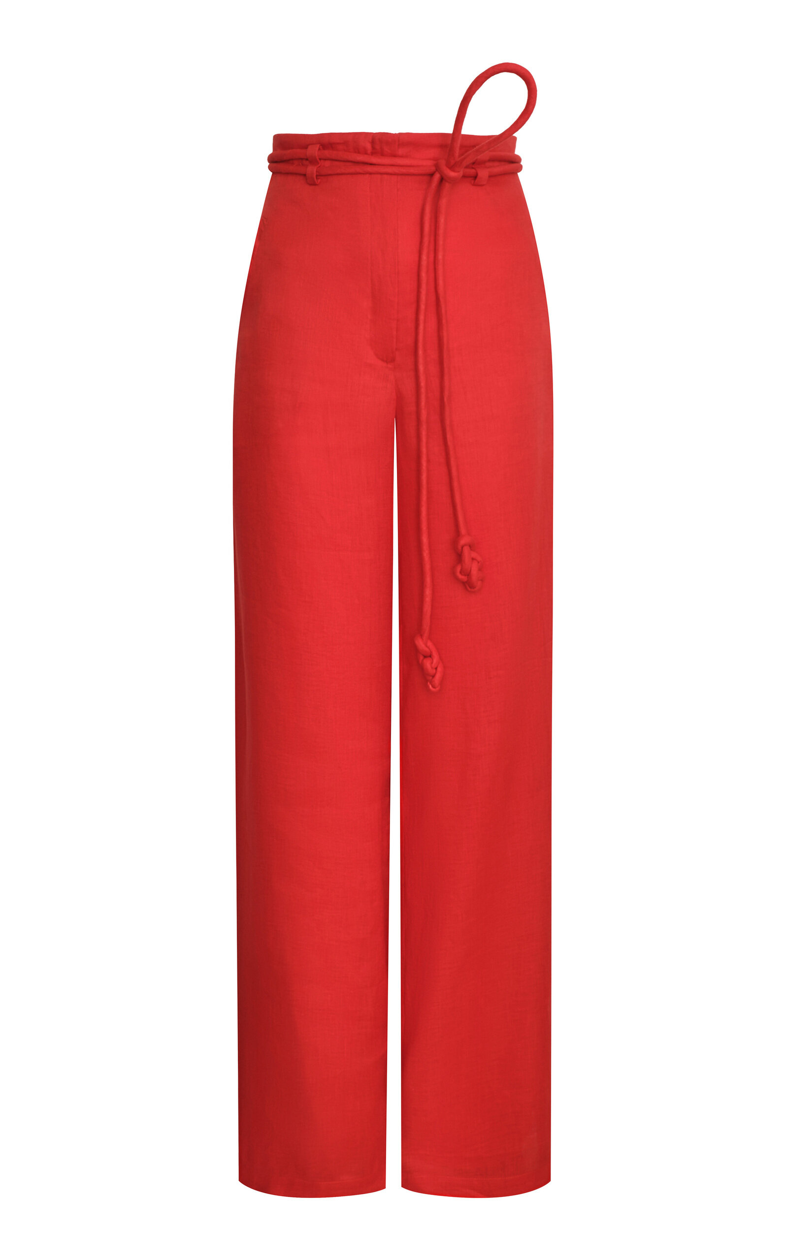 Oda Al Jardin Belted Linen Wide-Leg Pants