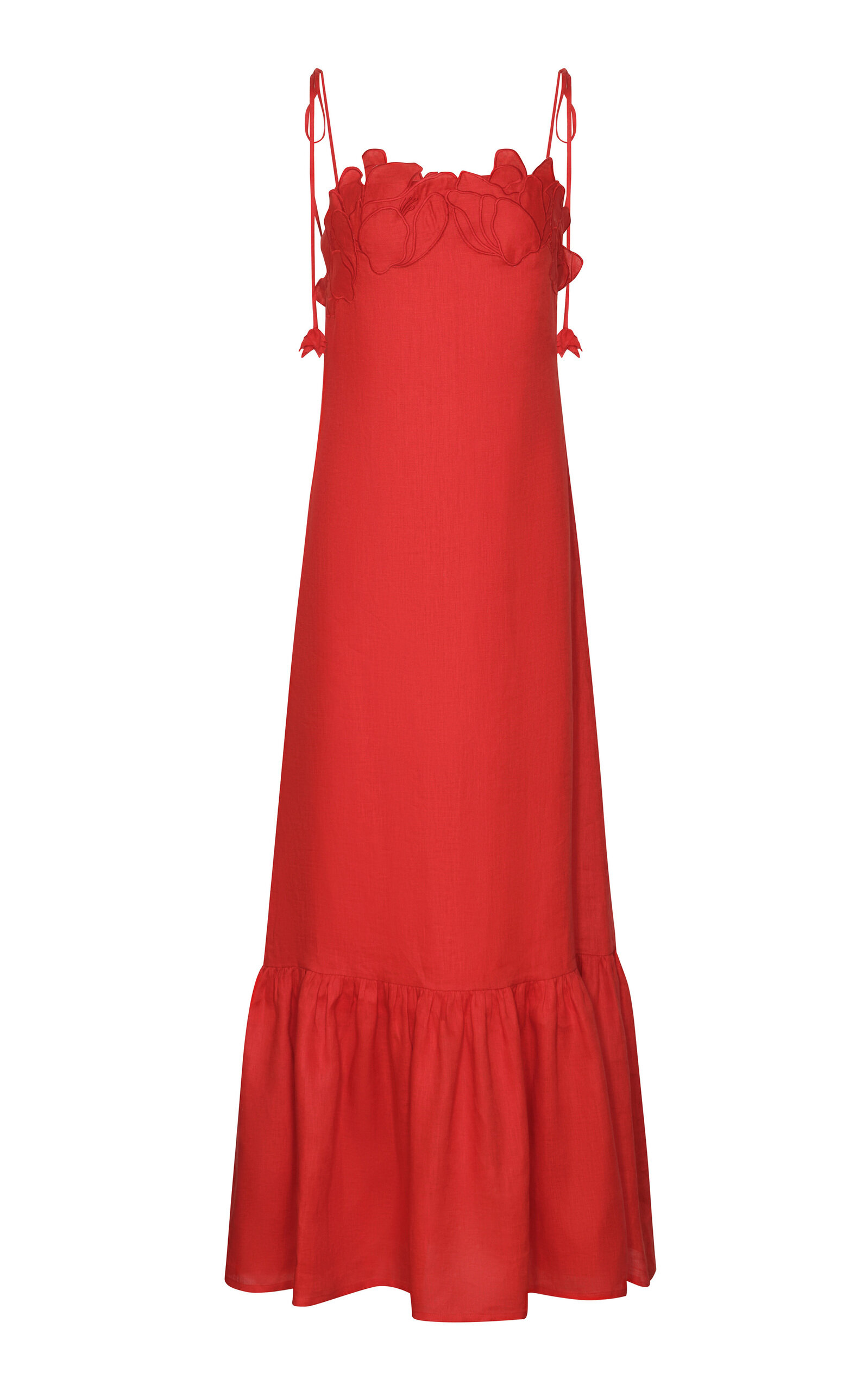 Poema Eterno Embroidered Linen Maxi Dress