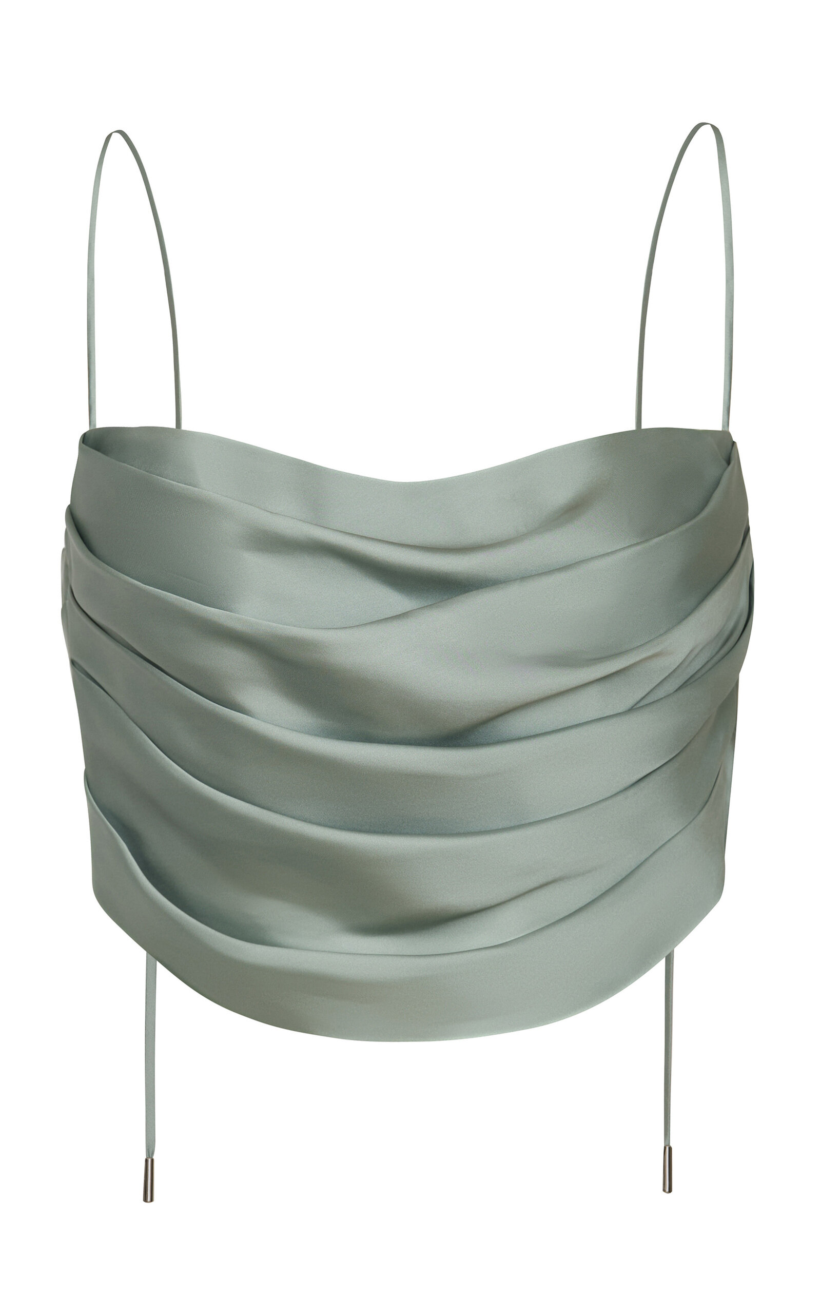 Aromas Eternos Draped Satin Crop Top