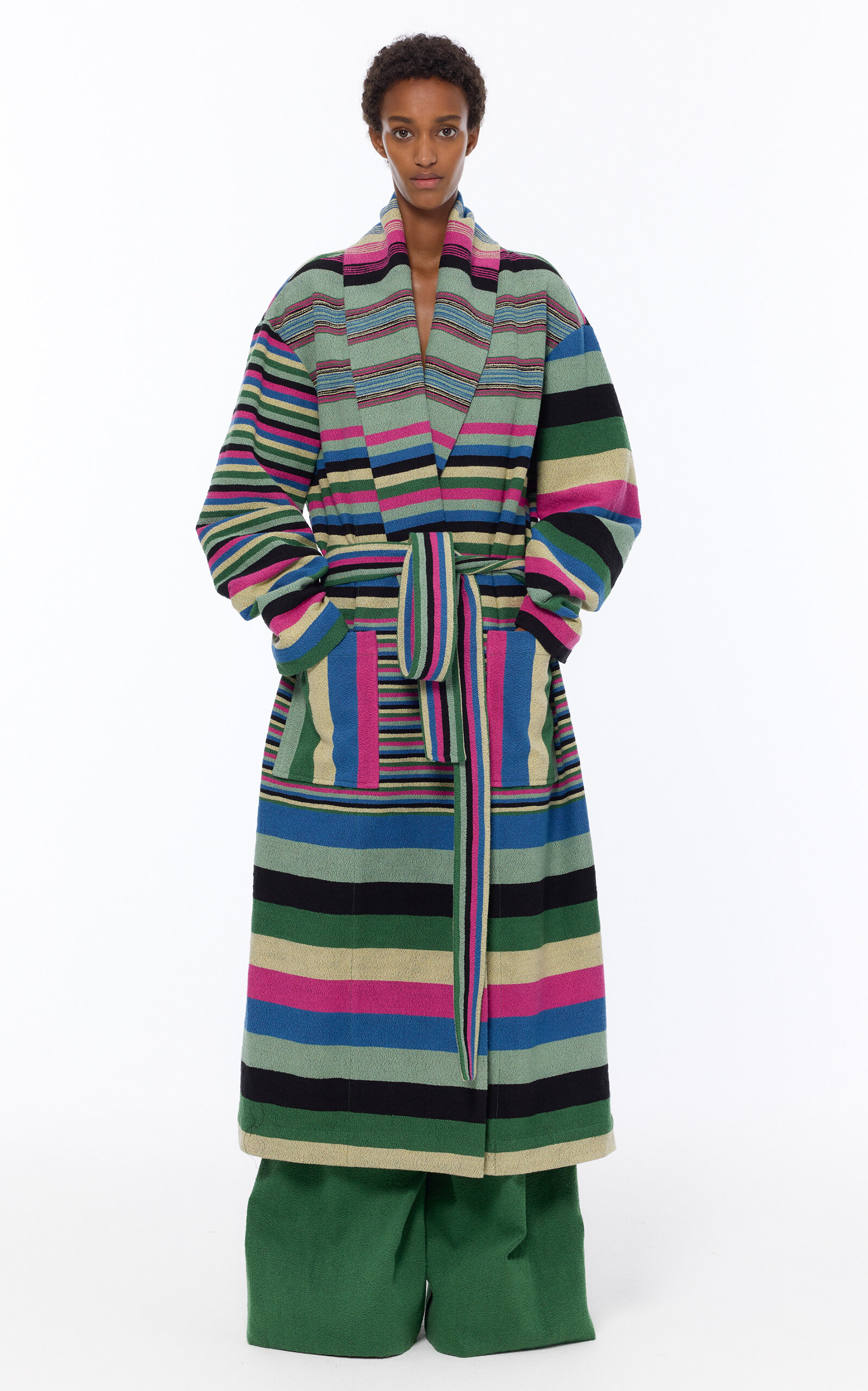 Cotton Bouclé Robe Coat