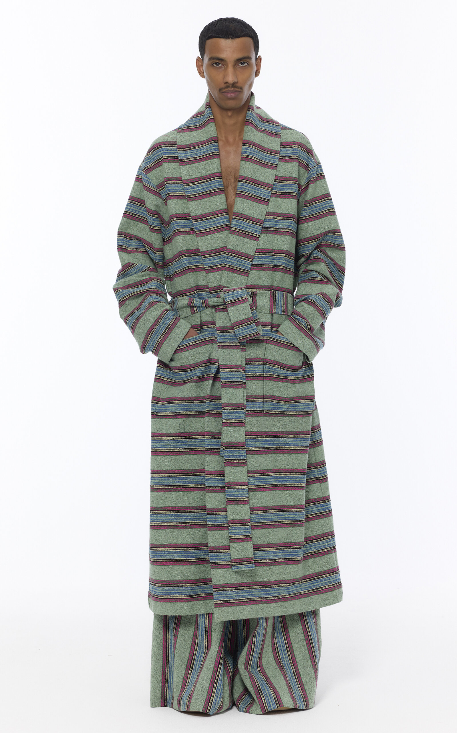 Cotton Bouclé Robe Coat