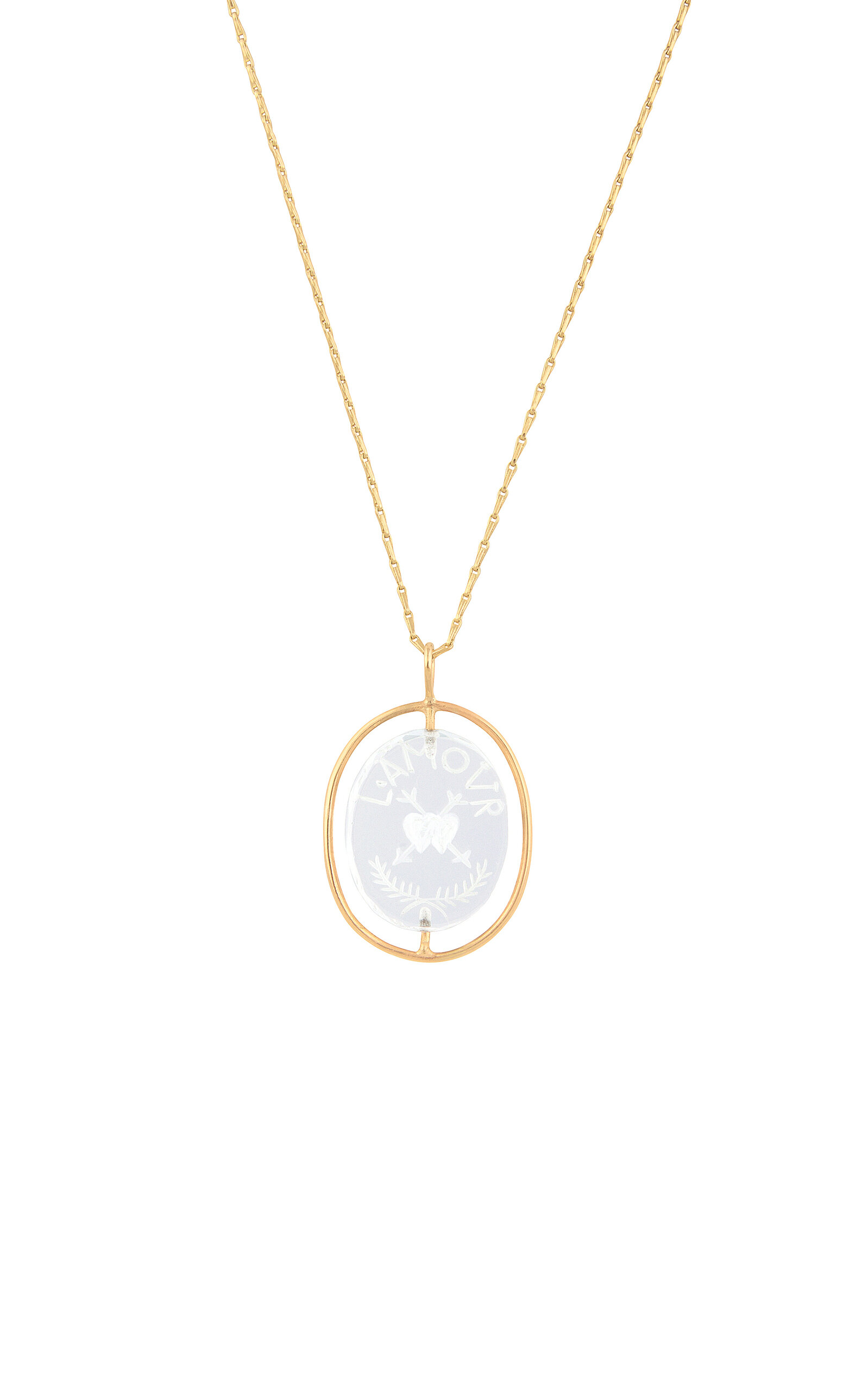 9Kt Yellow Gold L'Amour N°1 Necklace Crystal