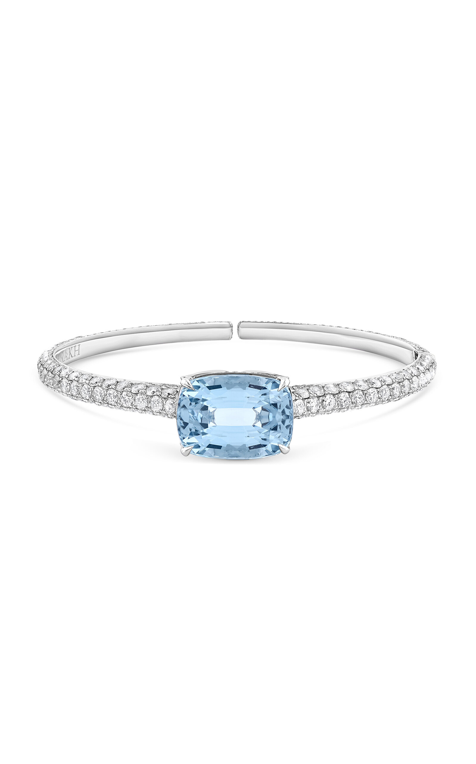 Raindrop Monaco Azure 18K White Gold Aquamarine Bangle