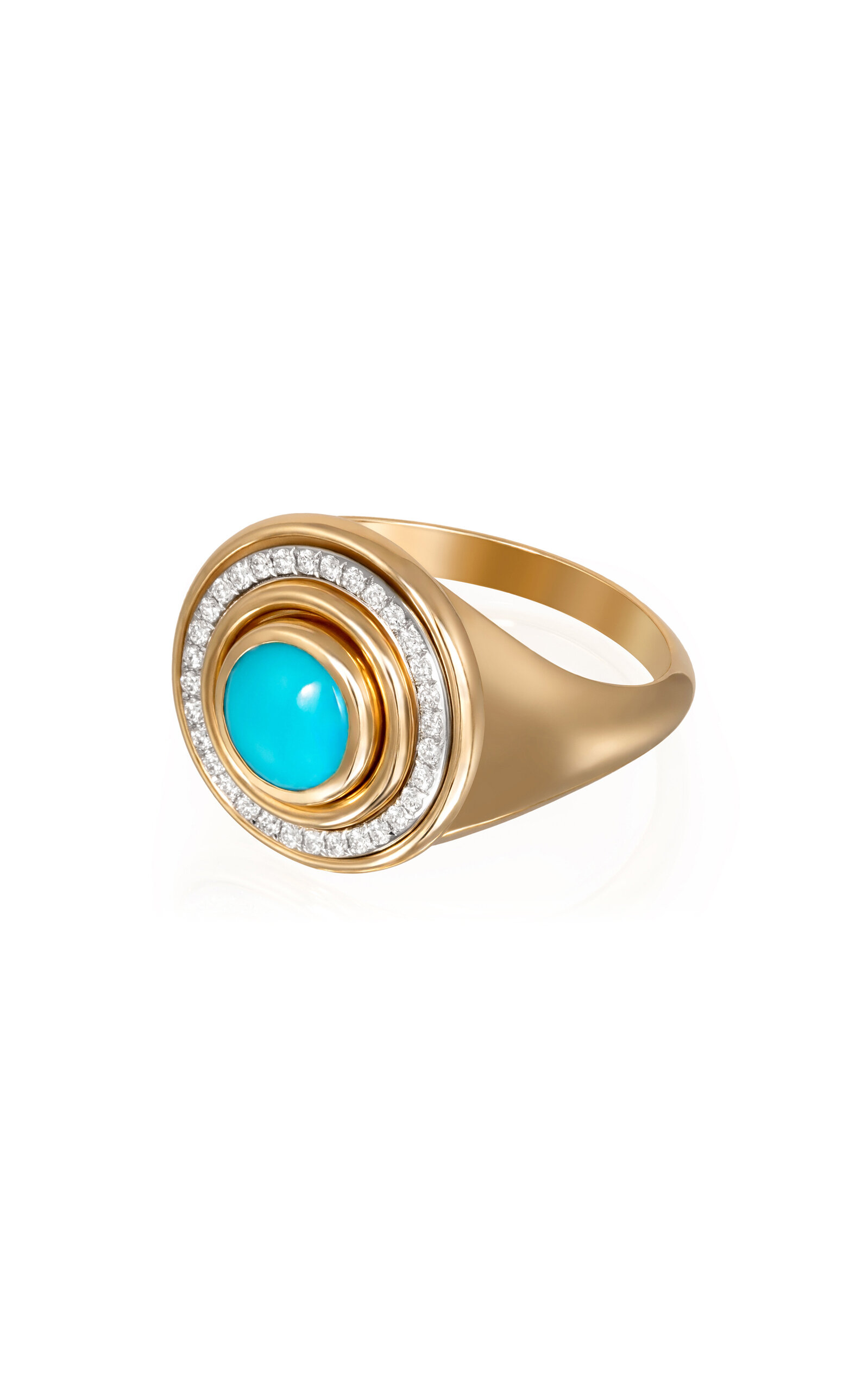 Mimete 18K Gold Diamond Turquoise Ring