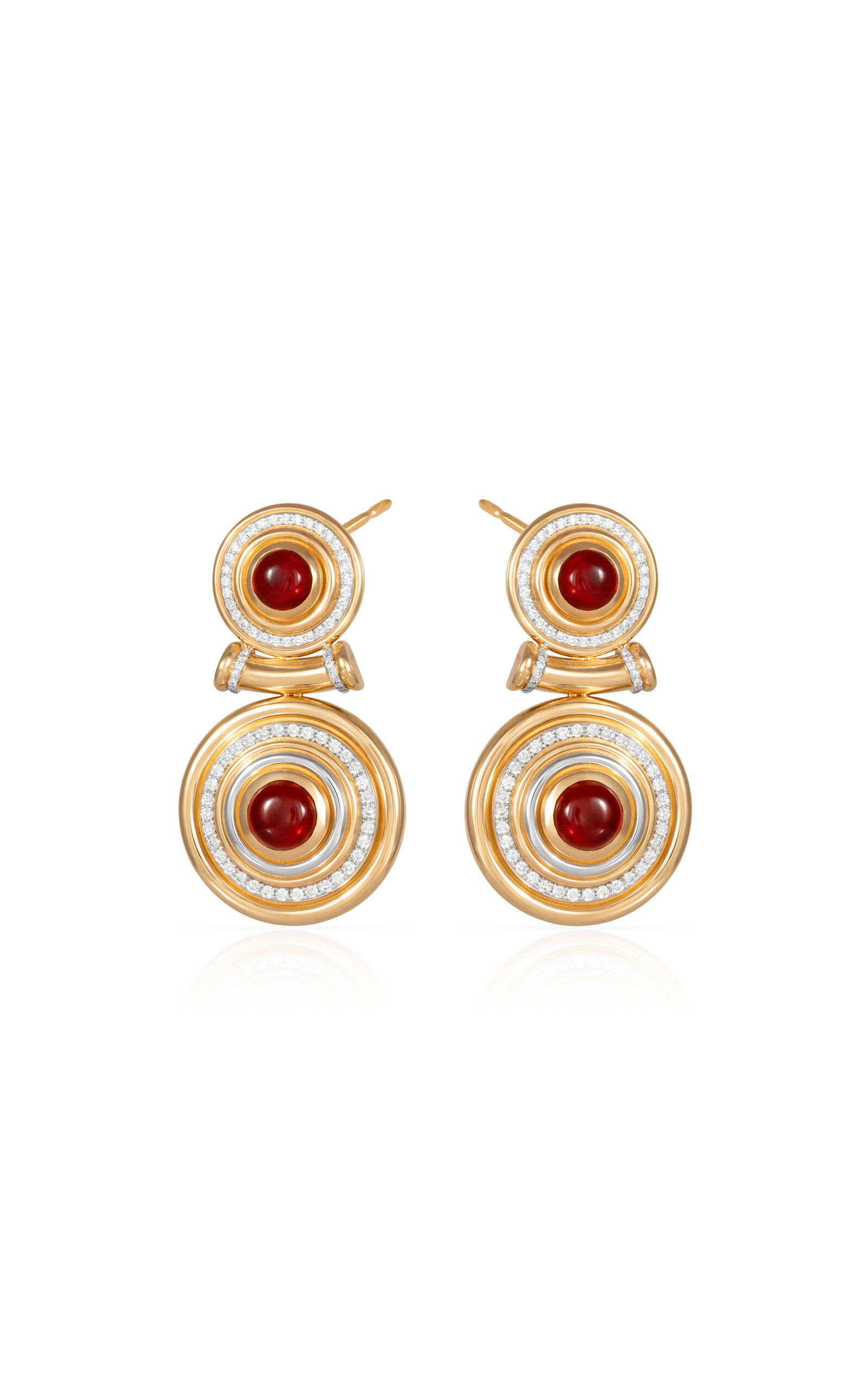 Queen Mimmette 18K Gold Diamond; Garnet Earrings