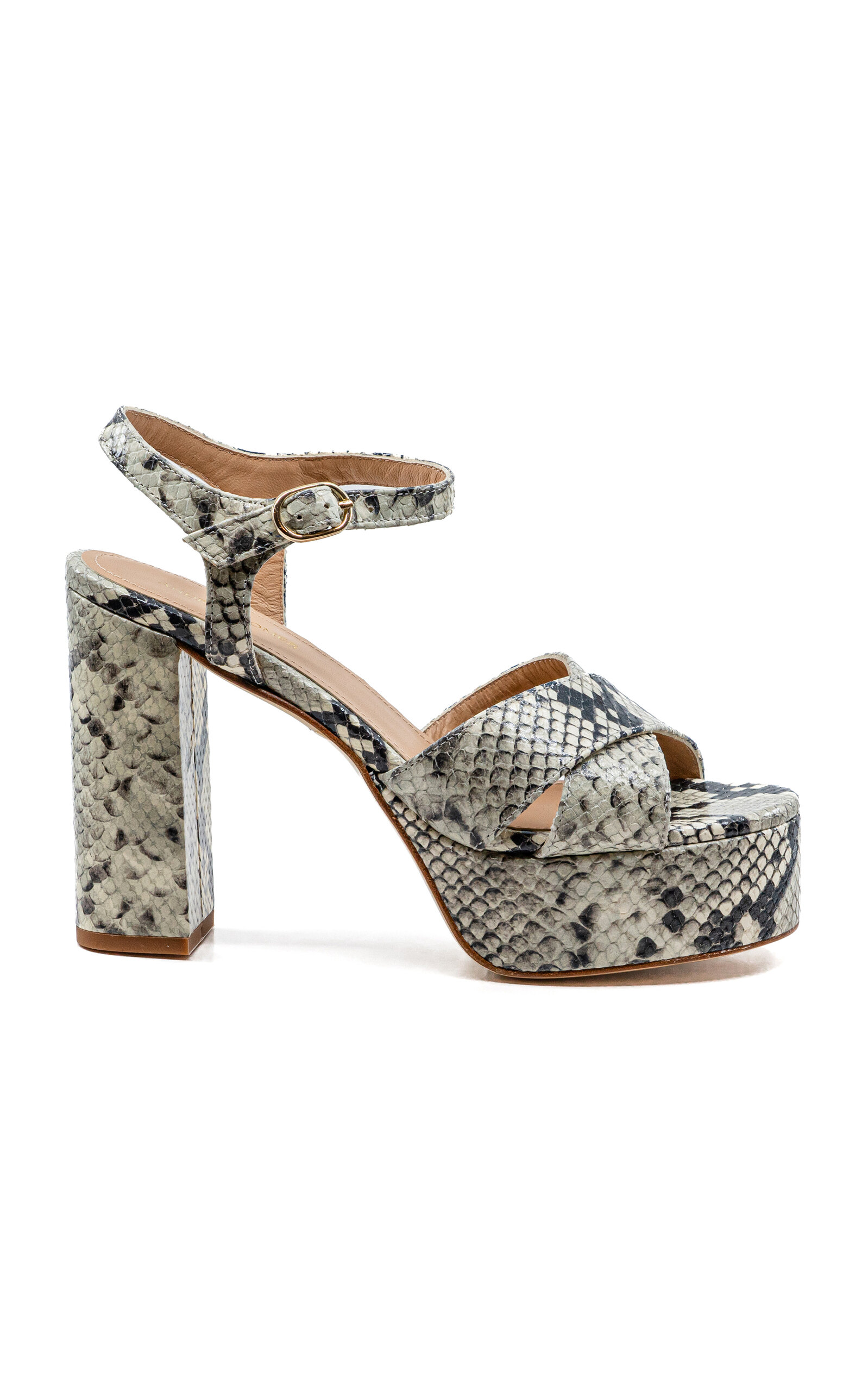 Bella Snake-Effect Leather Platform Sandals