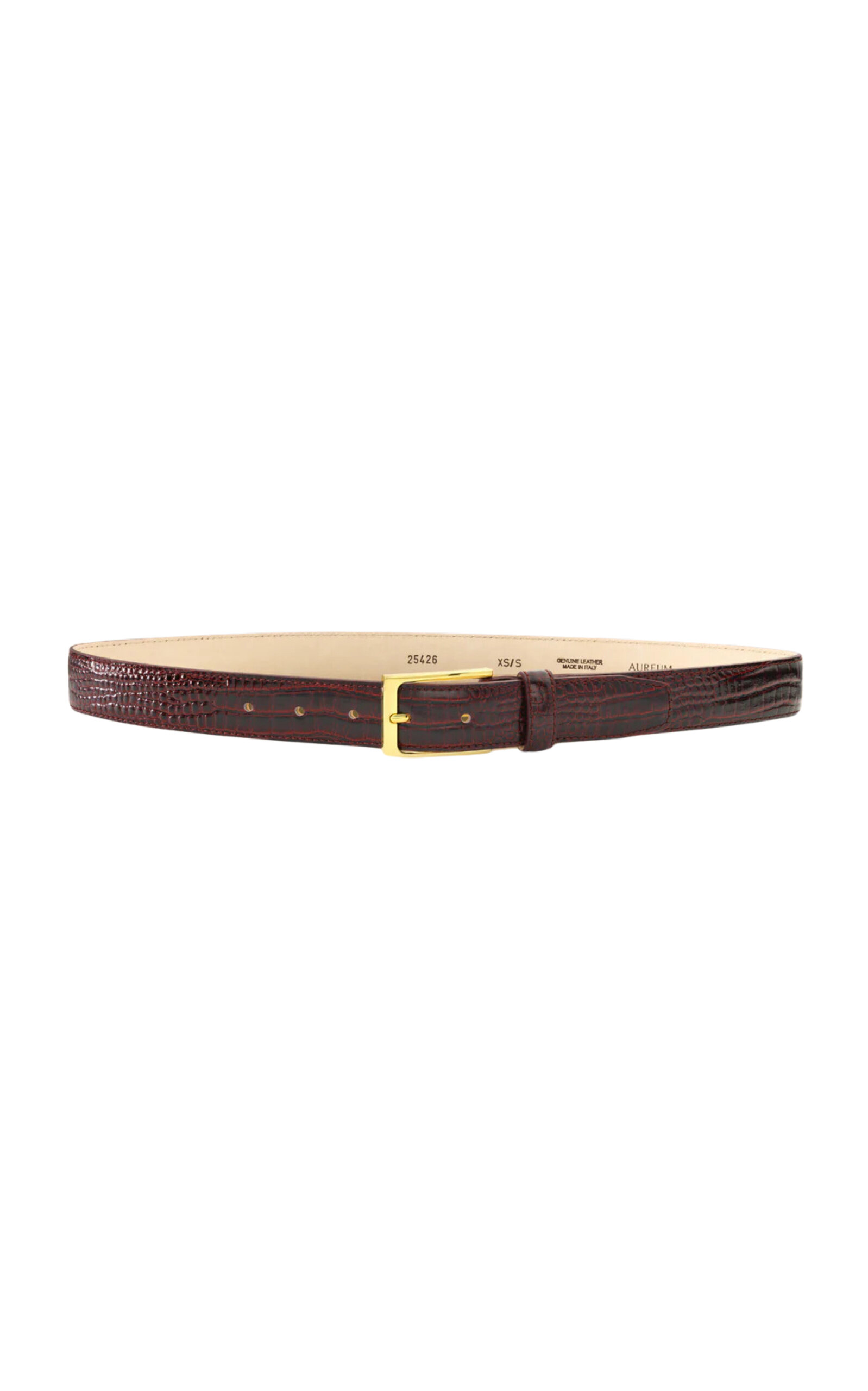 Croc-Embossed Leather Belt