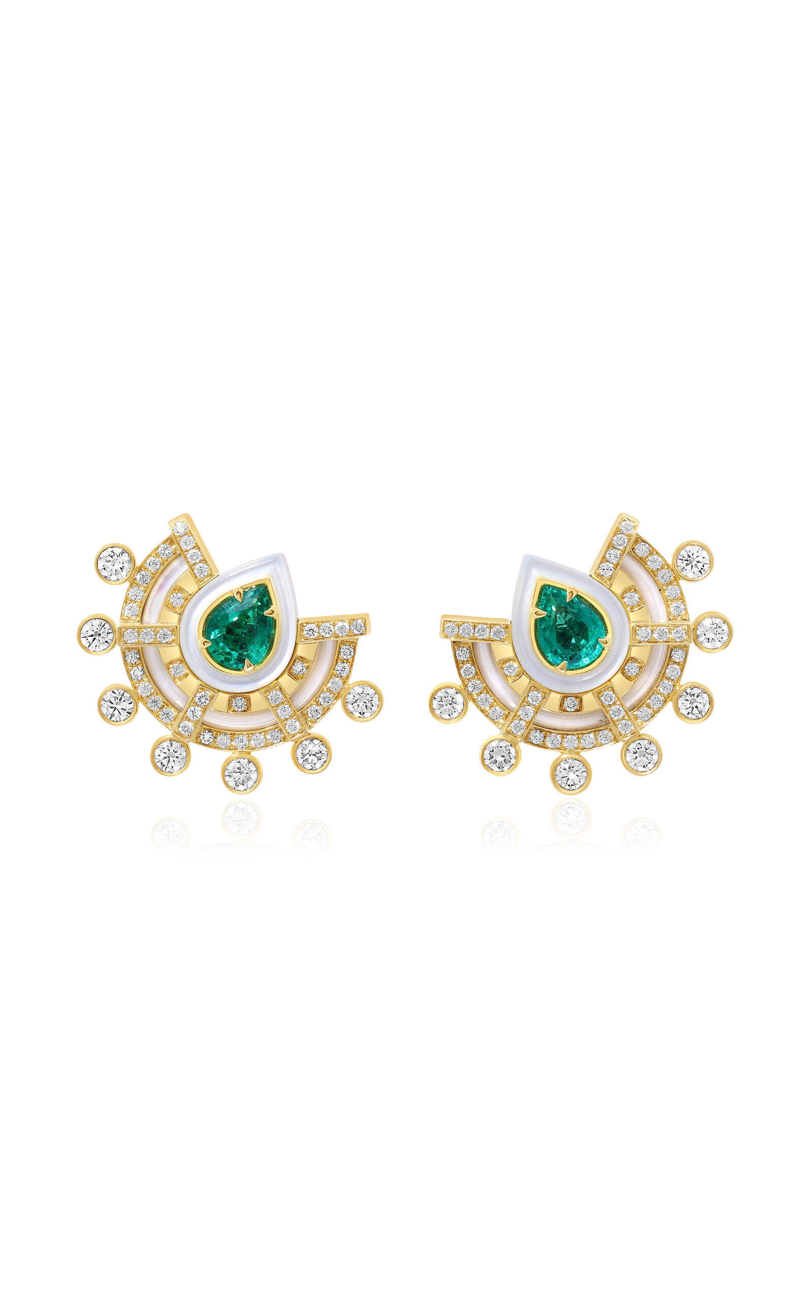 18K Yellow Gold Raisina Snowdrop Earrings