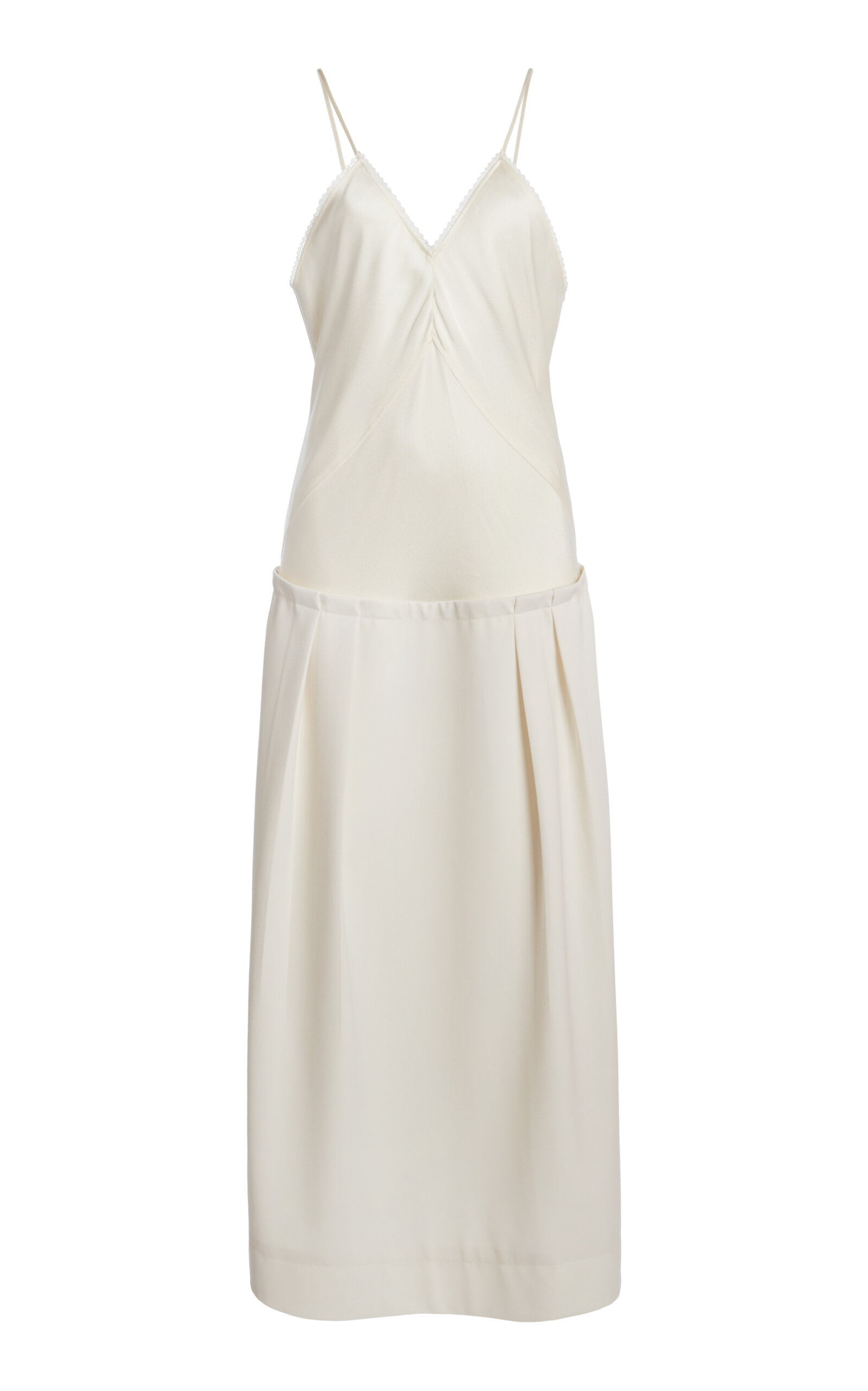 VICTORIA BECKHAM SATIN PANELED MAXI SLIP DRESS 