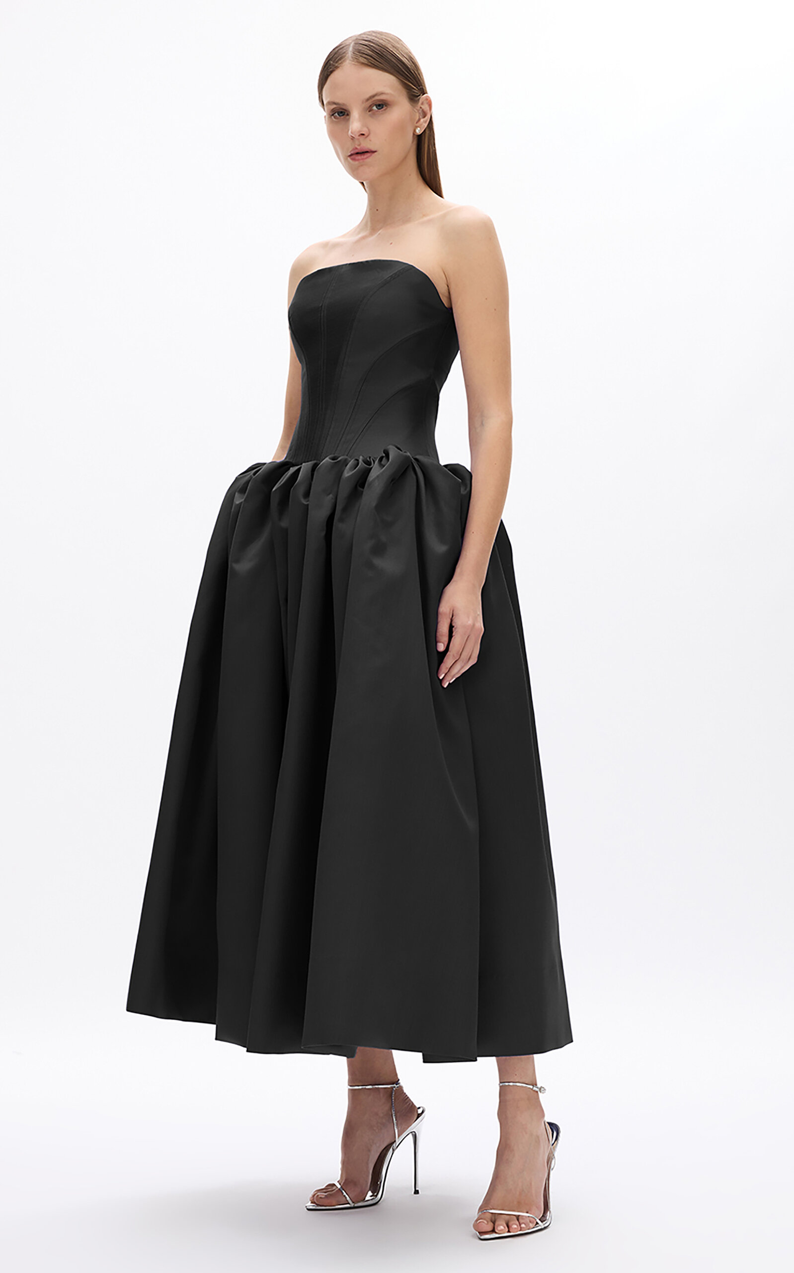 Kenny Drop-Waist Silk-Wool Midi Dress