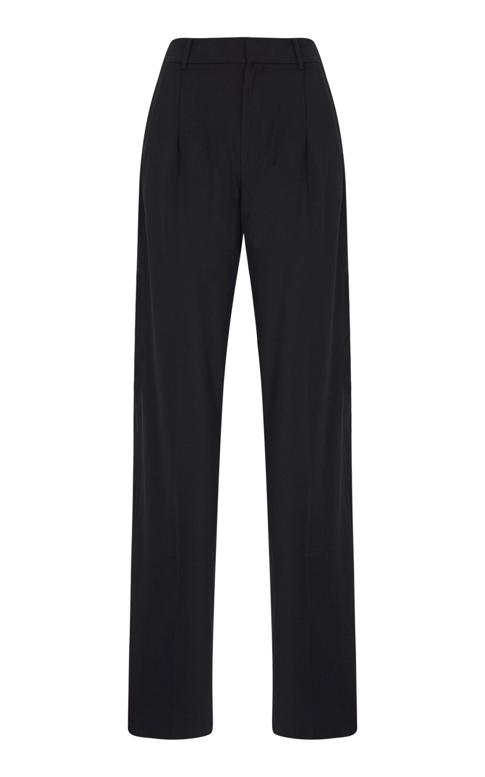 Zeynep Arçay Pleated Wool Straight-Leg Pants