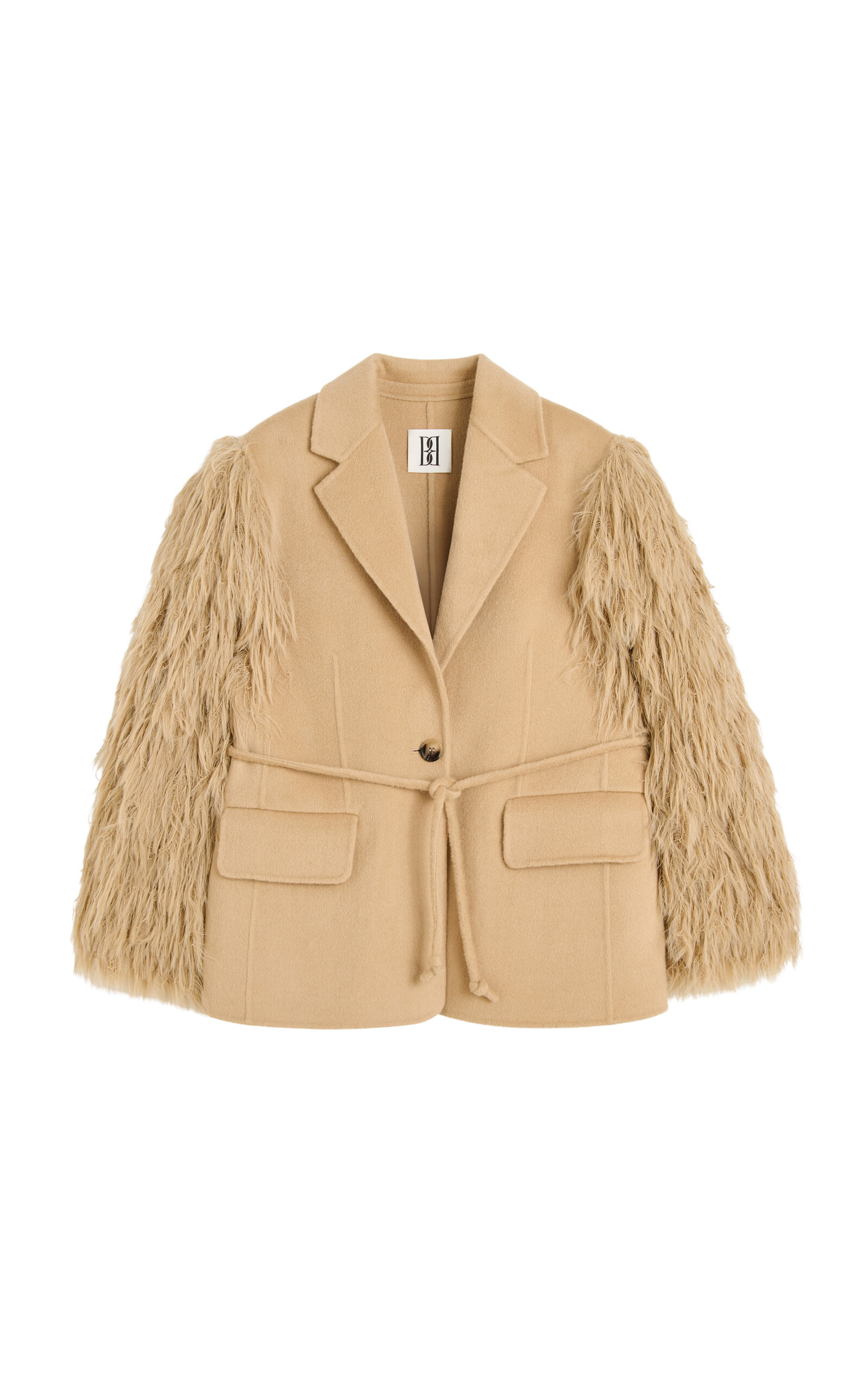 Manteau Shearling-Trimmed Wool Blazer