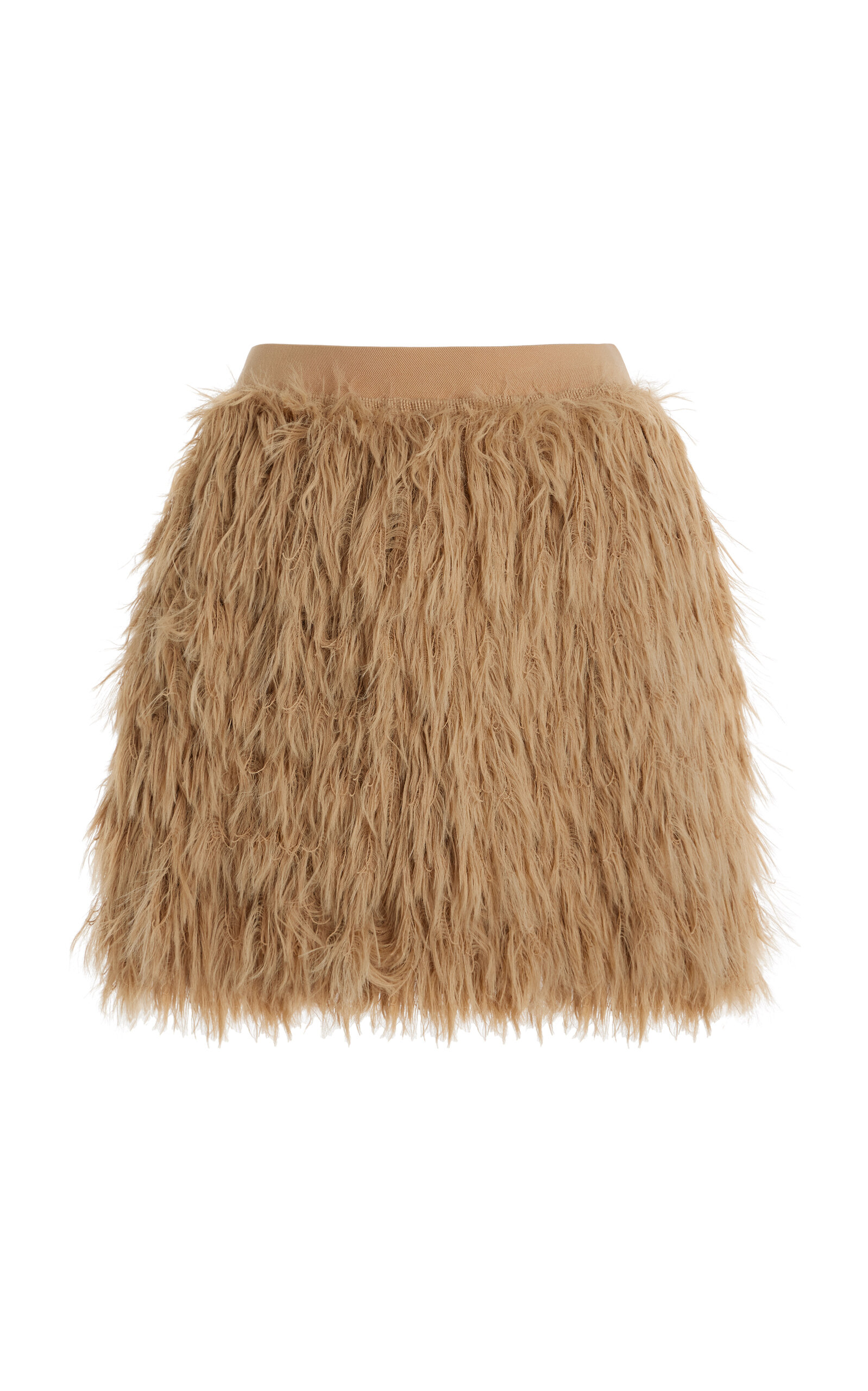 Chamie Faux Shearling Mini Skirt