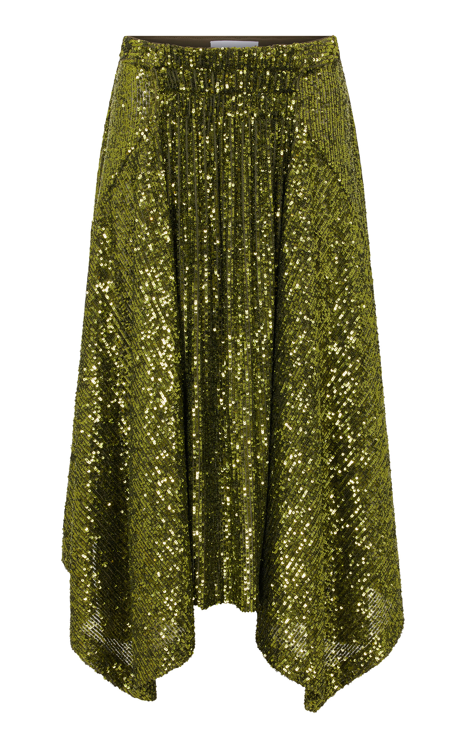 Rabanne Sequined Maxi Skirt In Green