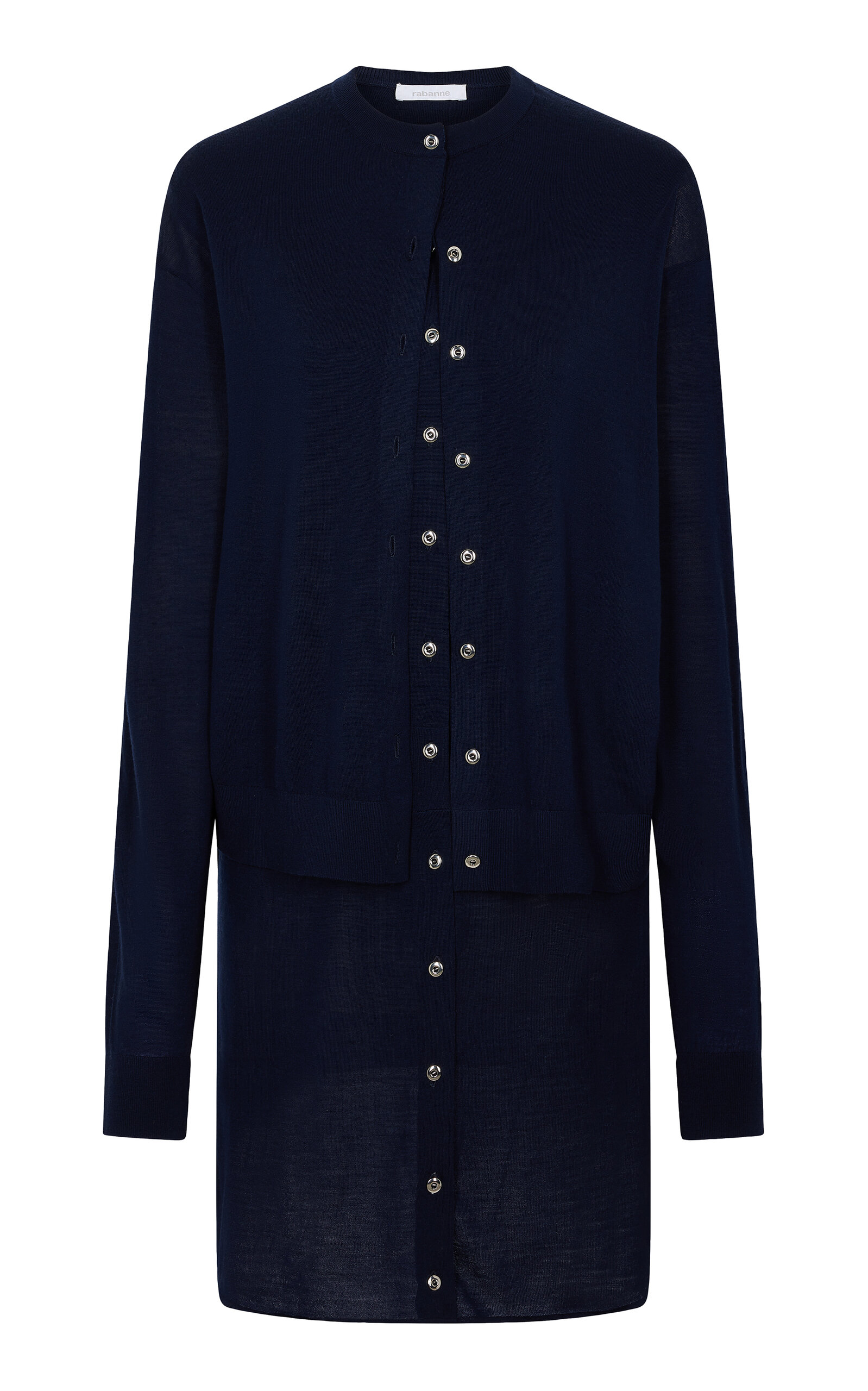 Rabanne Wool Cardigan In Blue