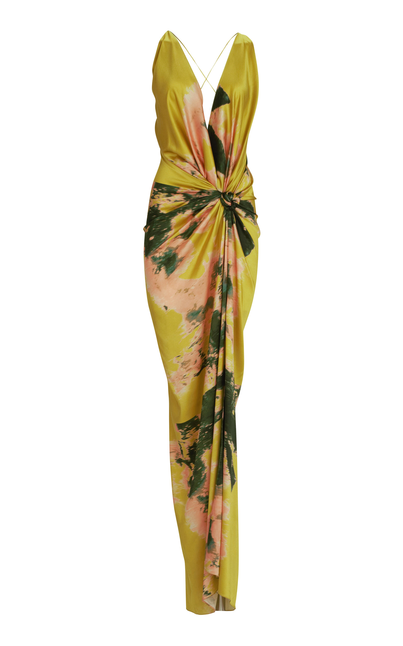 Sabrina Gathered Stretch-Silk Maxi Dress