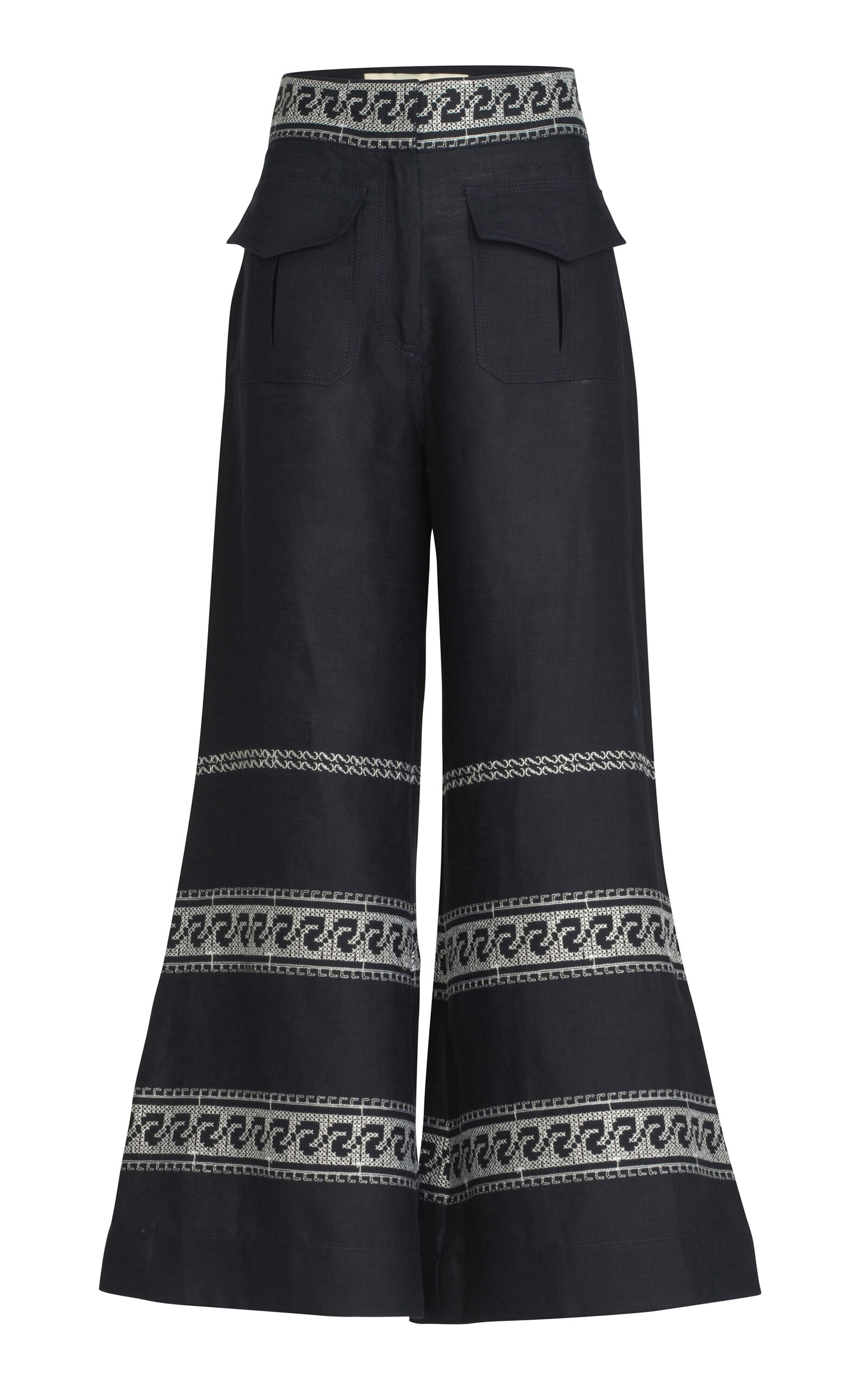 Zina Linen-Blend Flared Pants