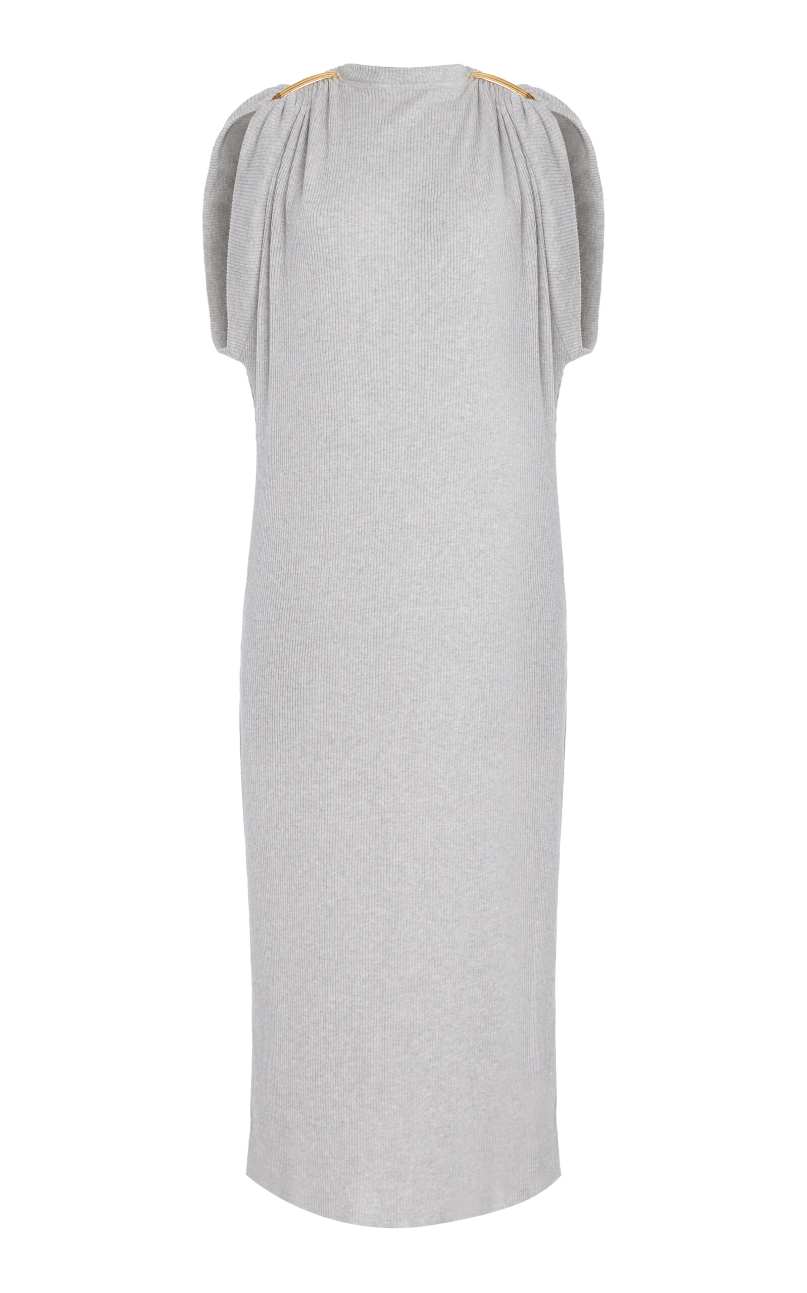 The Lucy Draped Ribbed Jersey Midi Dress