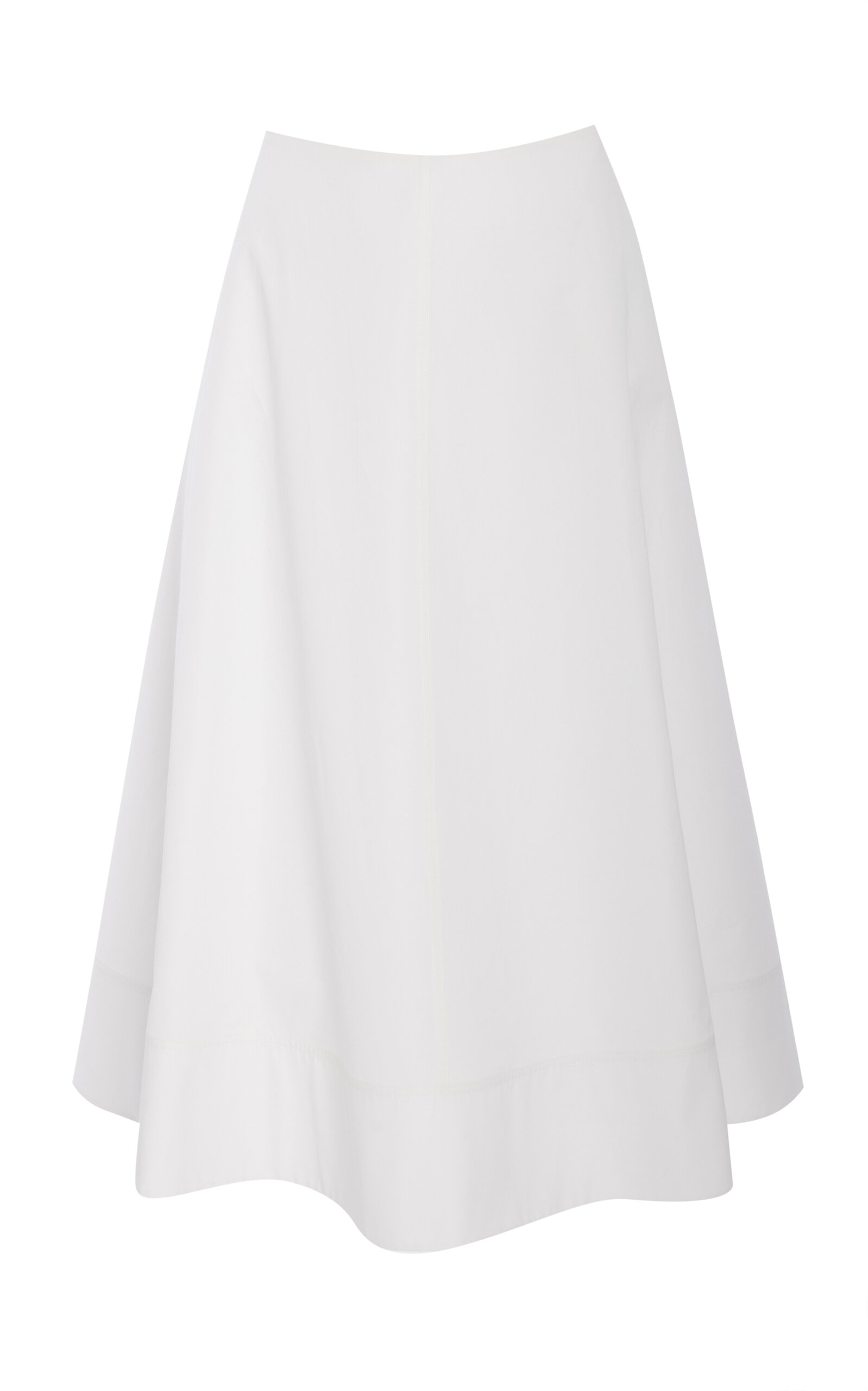 The Knox Low-Rise Cotton Poplin Midi Skirt