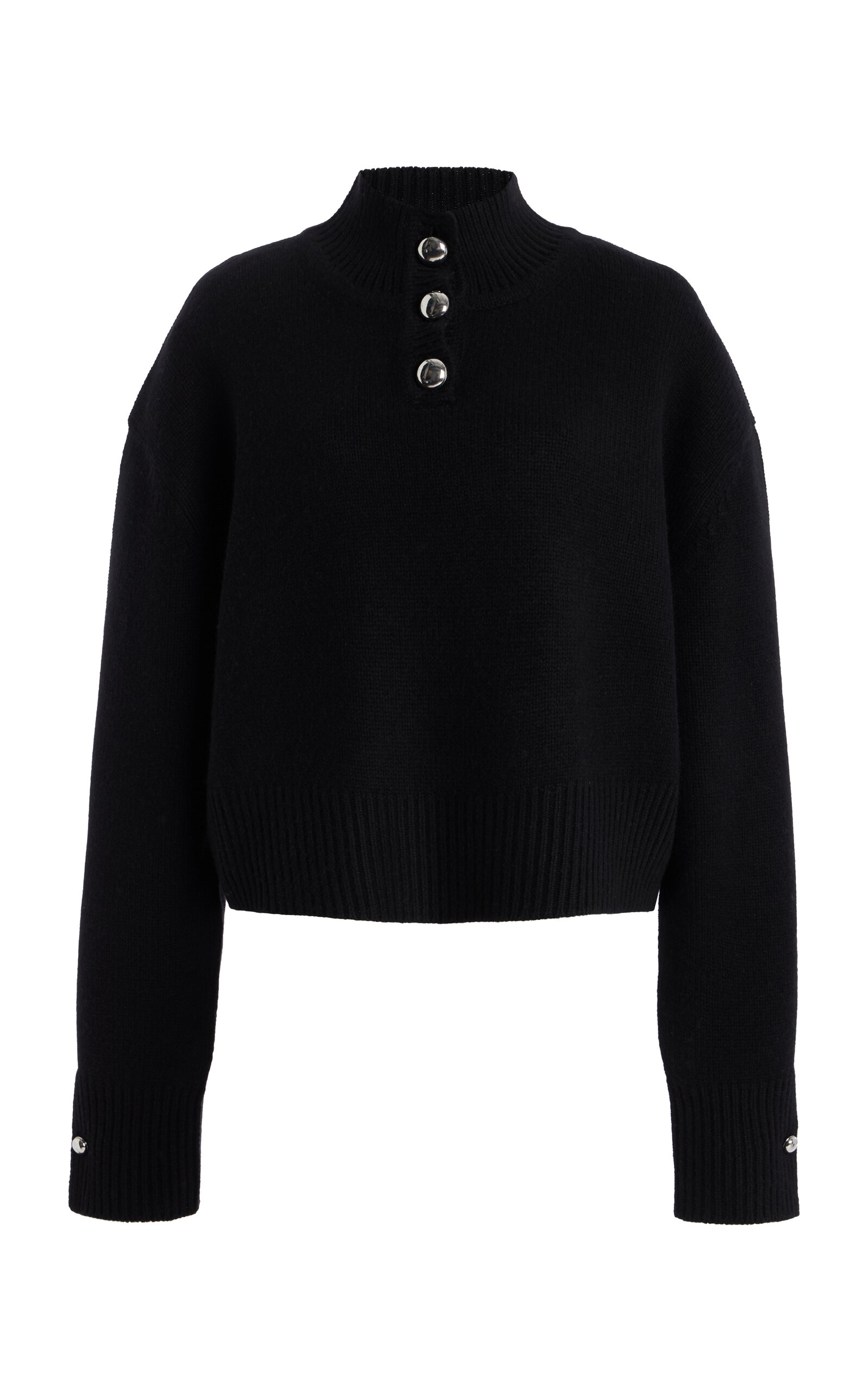 The Rowe Cropped Cashmere Henley Sweater