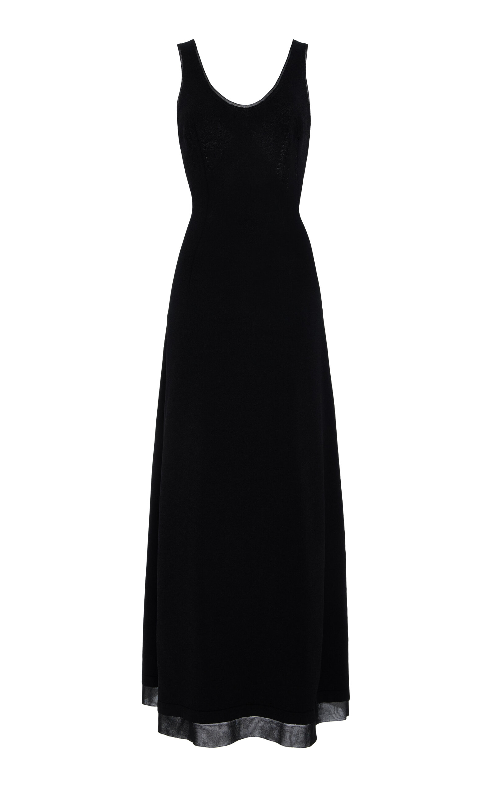 The Hollis Sheer-Trimmed Knit Maxi Dress