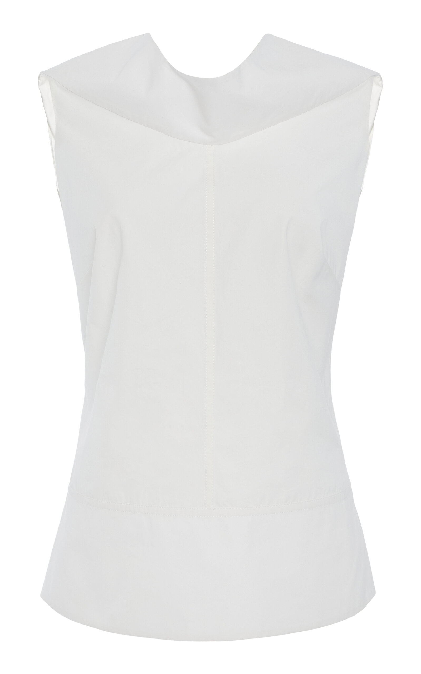 The Bowie Draped Cotton Poplin Top