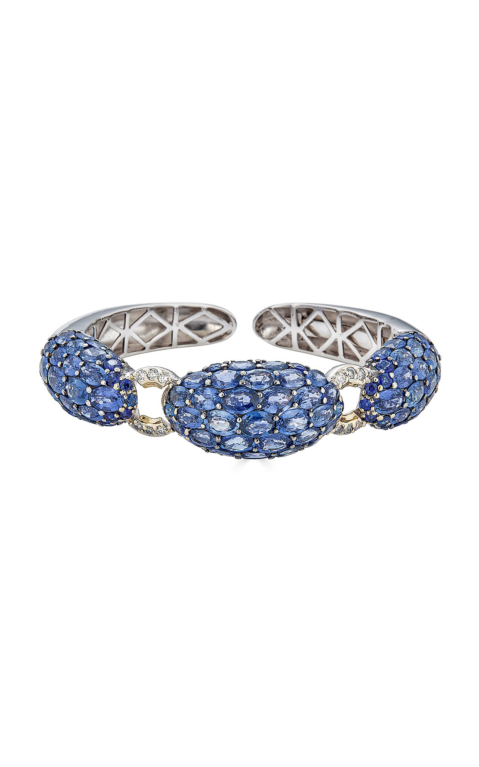 18K White Gold Large Sapphire Bracelet