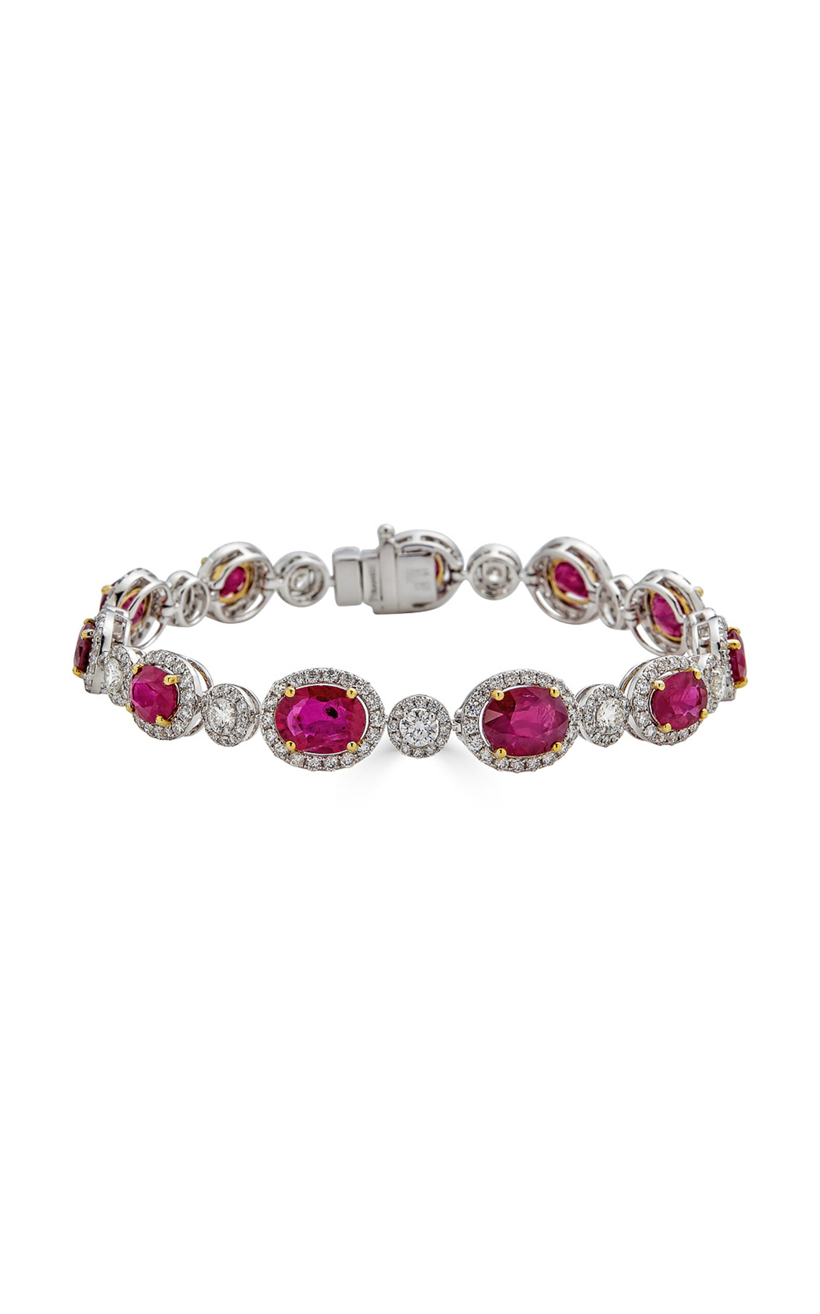 18K White and Yellow Gold Ruby Bracelet