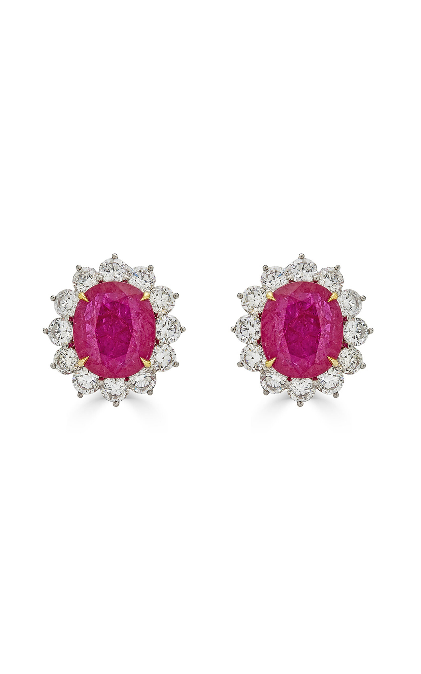 18K Platinum Ruby Earrings