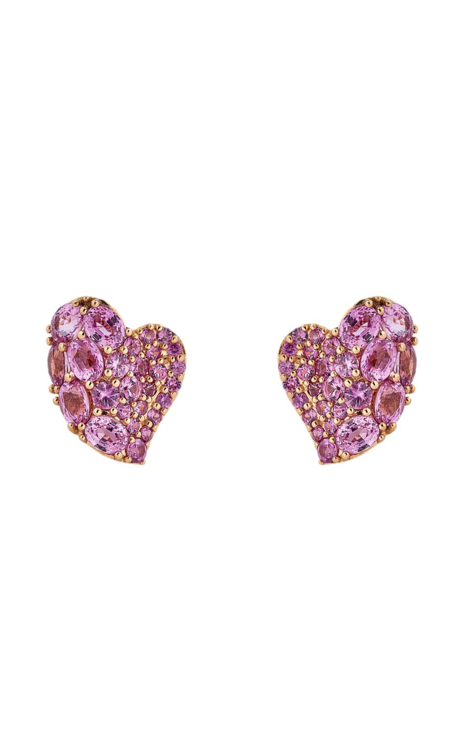 18K Rose Gold Pink Sapphire Earrings