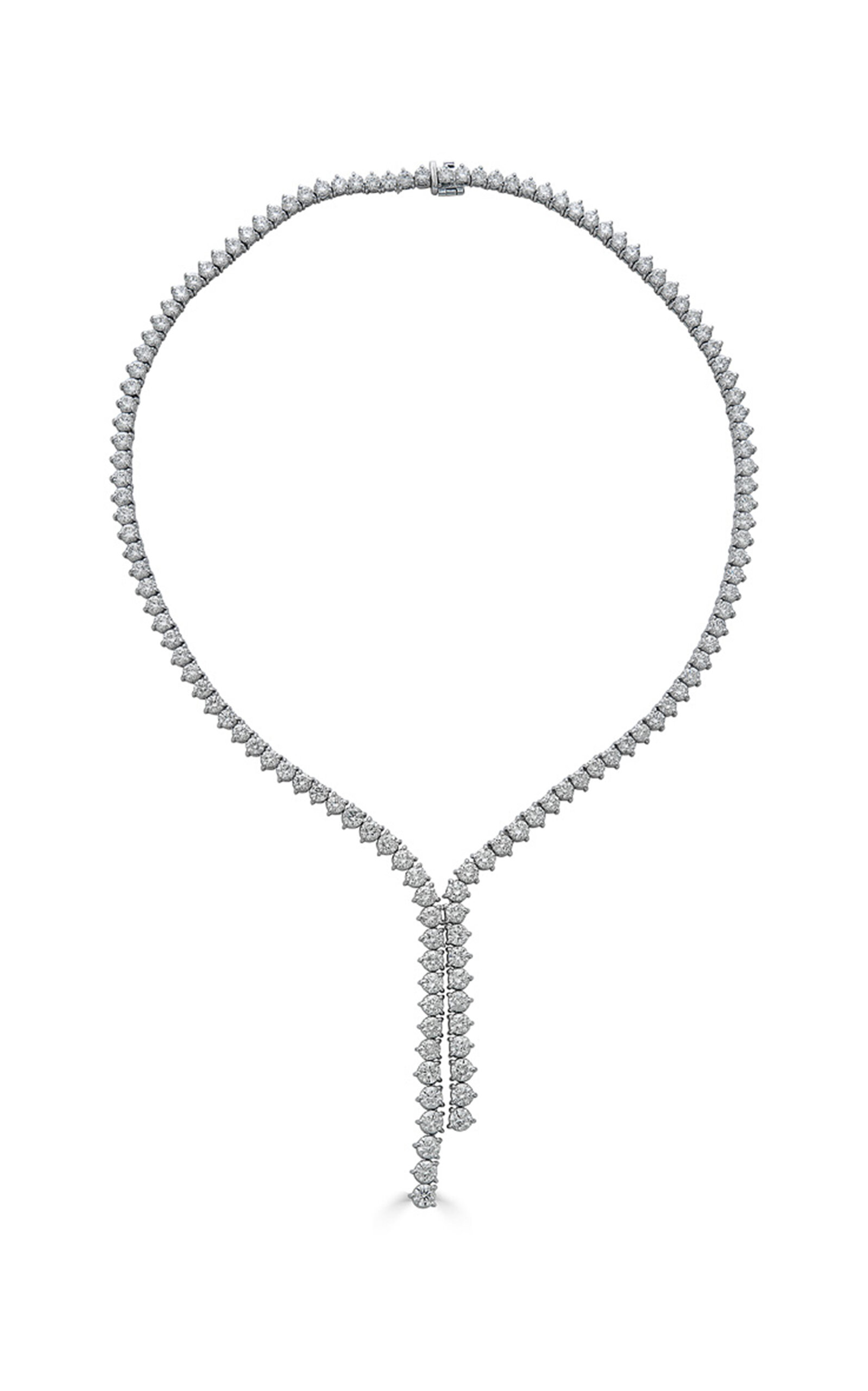 18K White Gold Diamond Drop Necklace