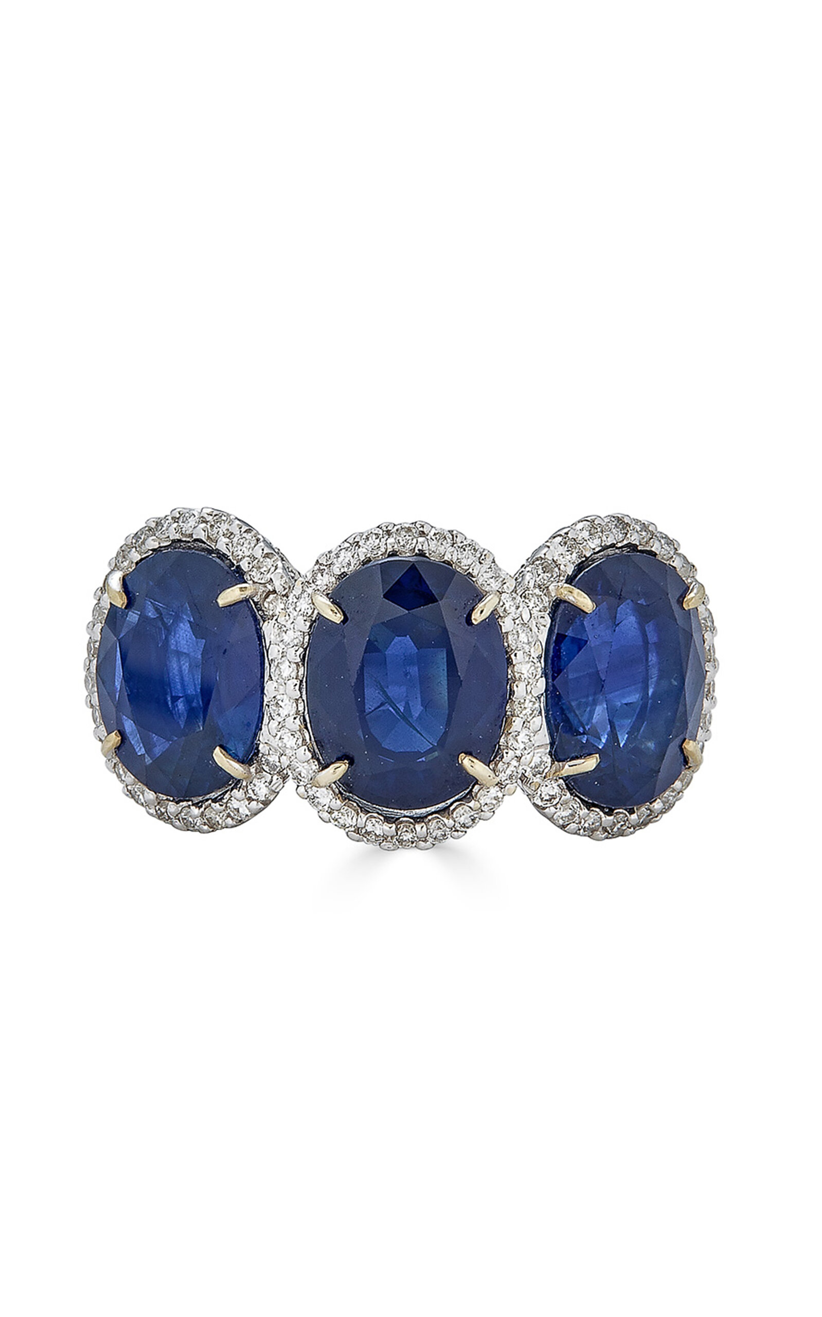 18K White Gold Blue Sapphire Ring