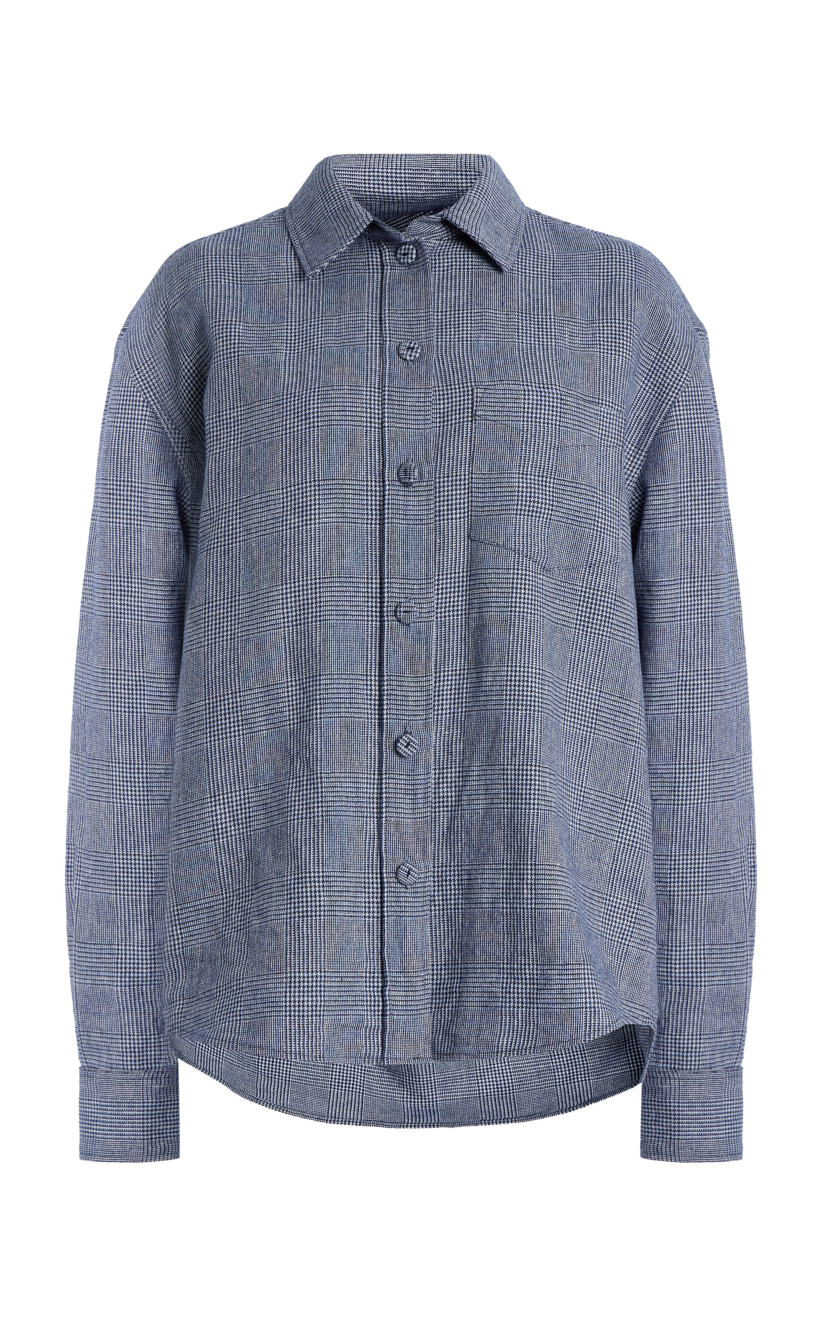 Checked Linen-Wool Shirt