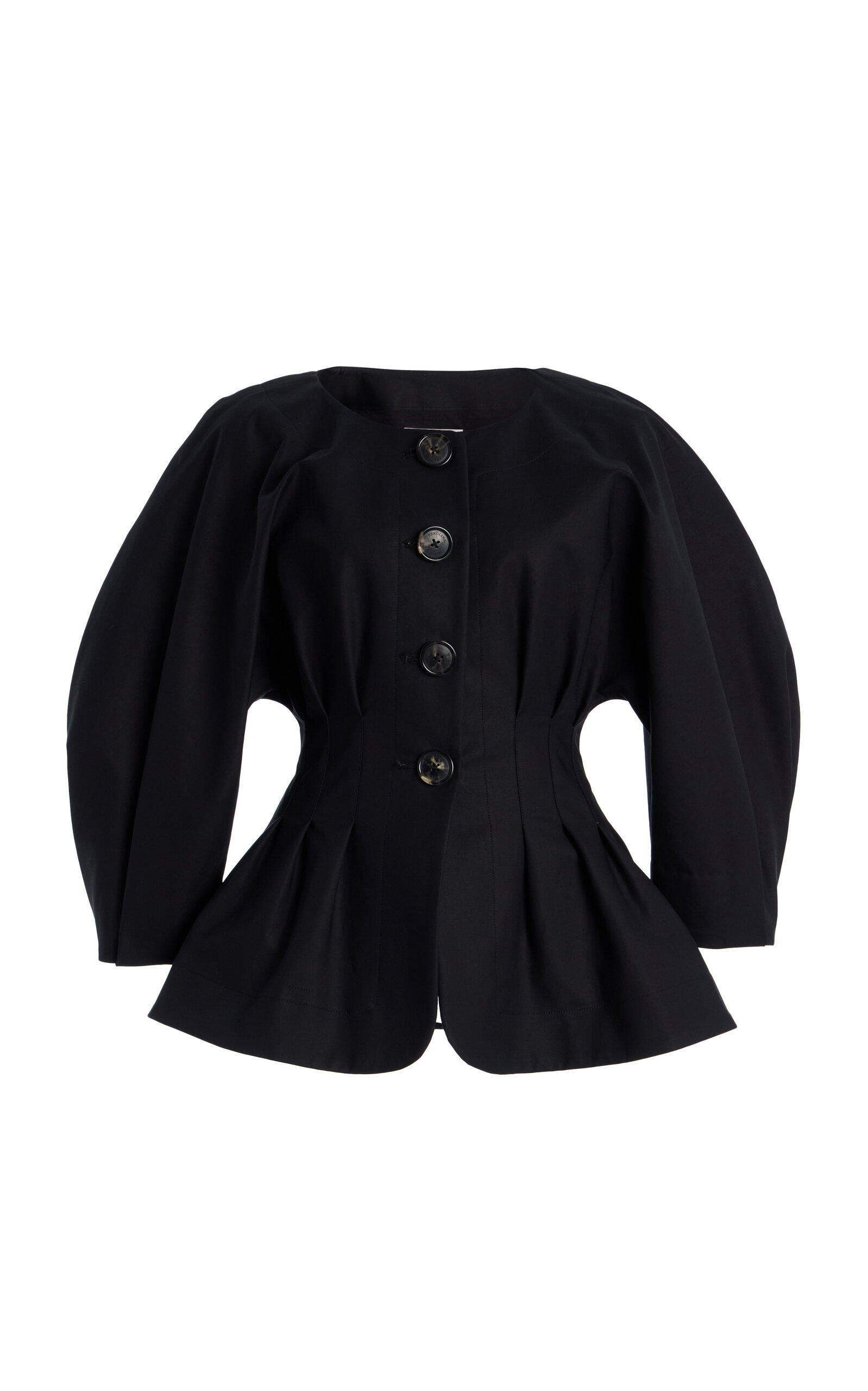 Collarless Stretch-Cotton Jacket