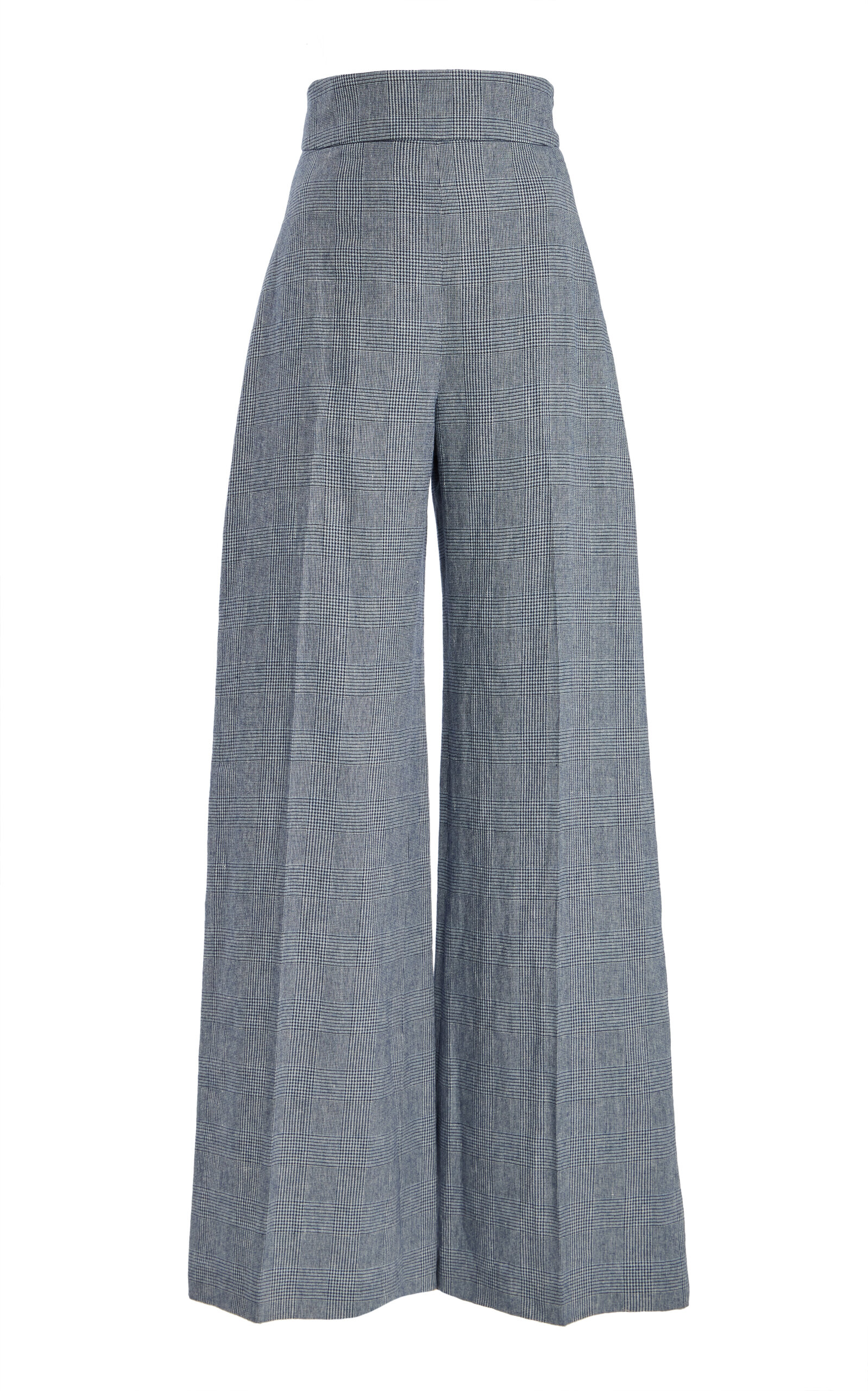 Diane High-Rise Linen-Wool Wide-Leg Pants