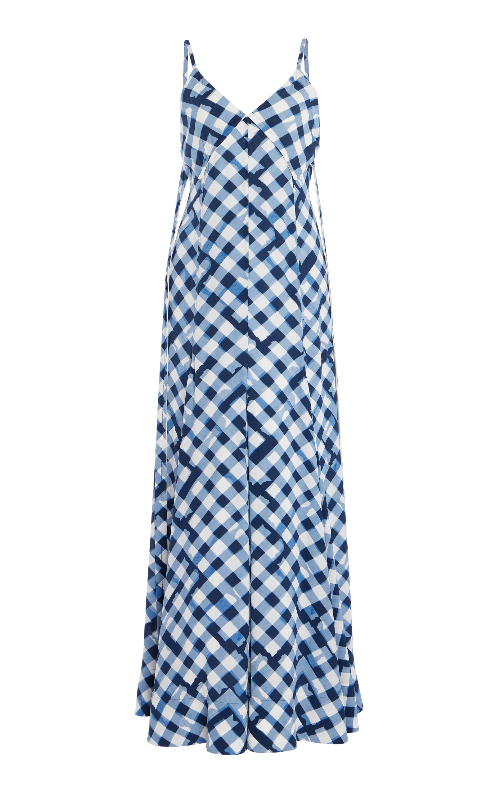 June Gingham Crepe De Chine Dress