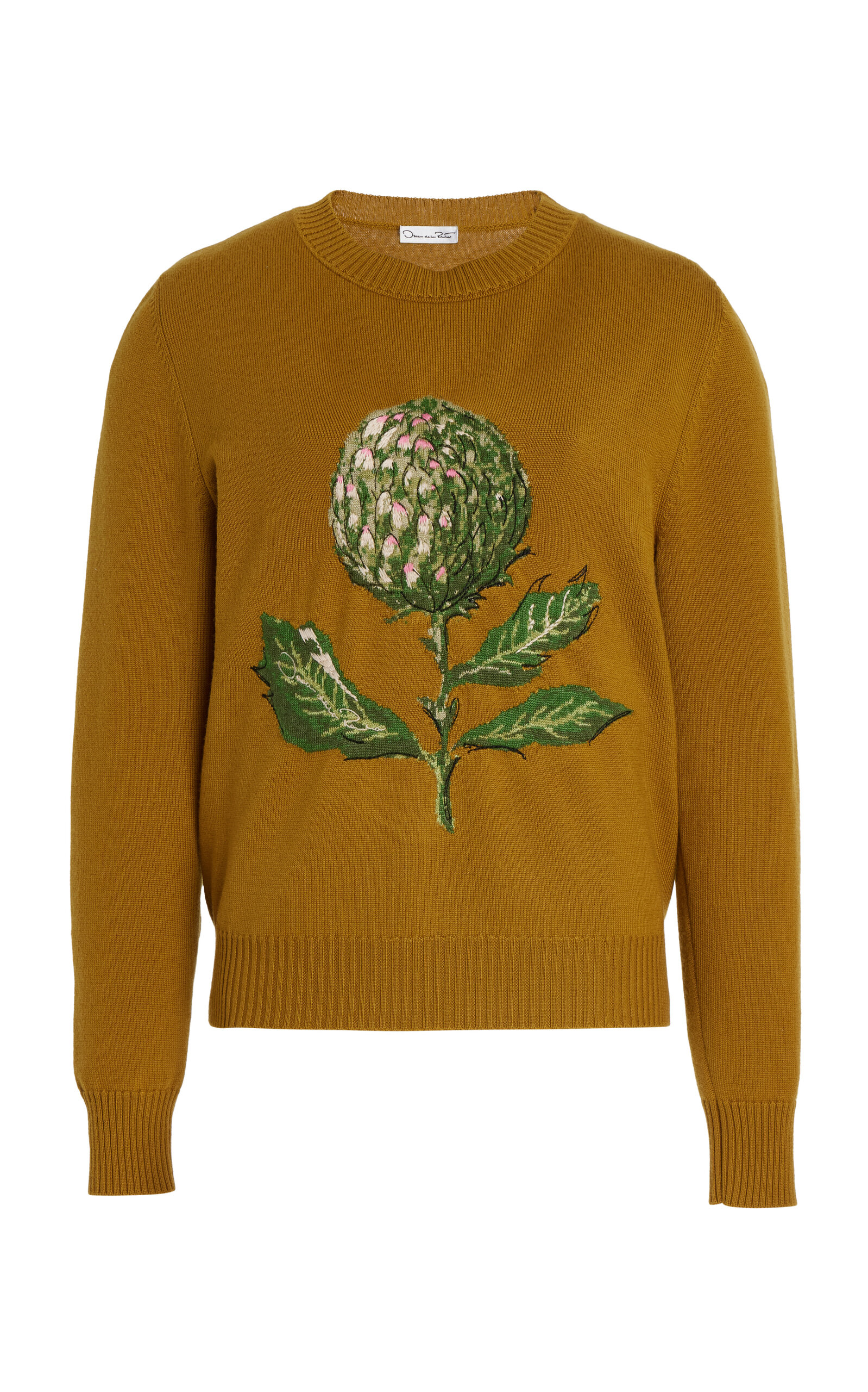 Embroidered Jacquard Wool-Cashmere Sweater